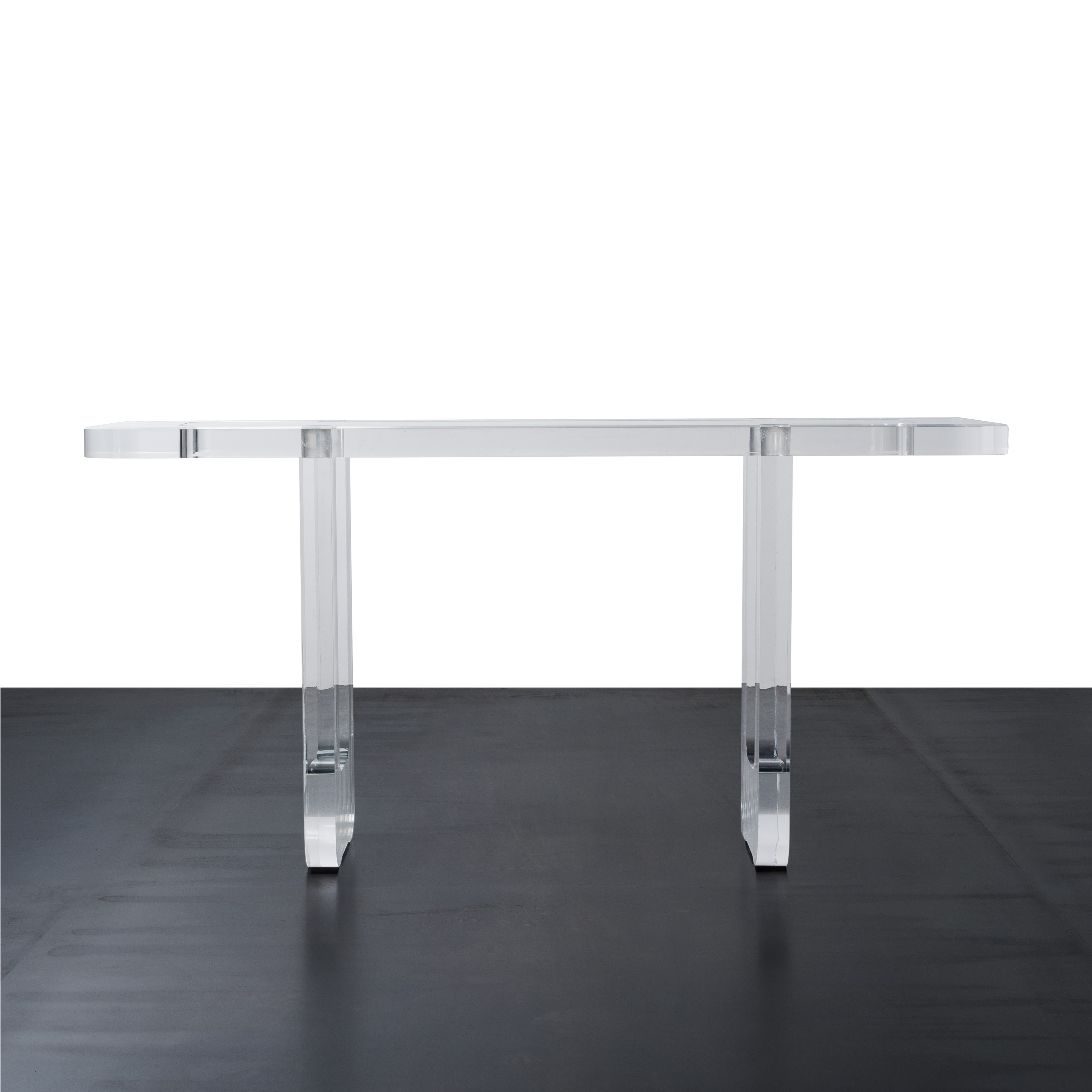 Anonimo - Console in plexiglass trasparente e vetro, 1980