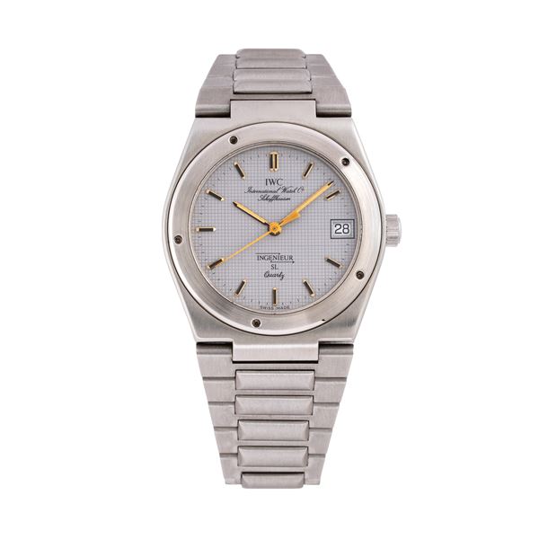 IWC - IWC - INGENIEUR OROLOGIO SOLO TEMPO IN ACCIAIO AL QUARZO CON QUADRANTE GRIGIO E DATARIO AD ORE TRE
