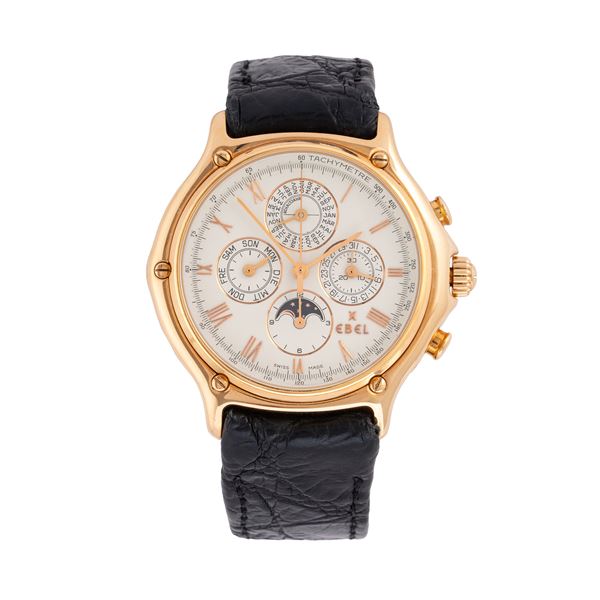 EBEL - EBEL - 1911 CRONOGRAFO CALENDARIO PERPETUO CON FASI LUNA A CARICA AUTOMATICA IN ORO ROSA 18KT