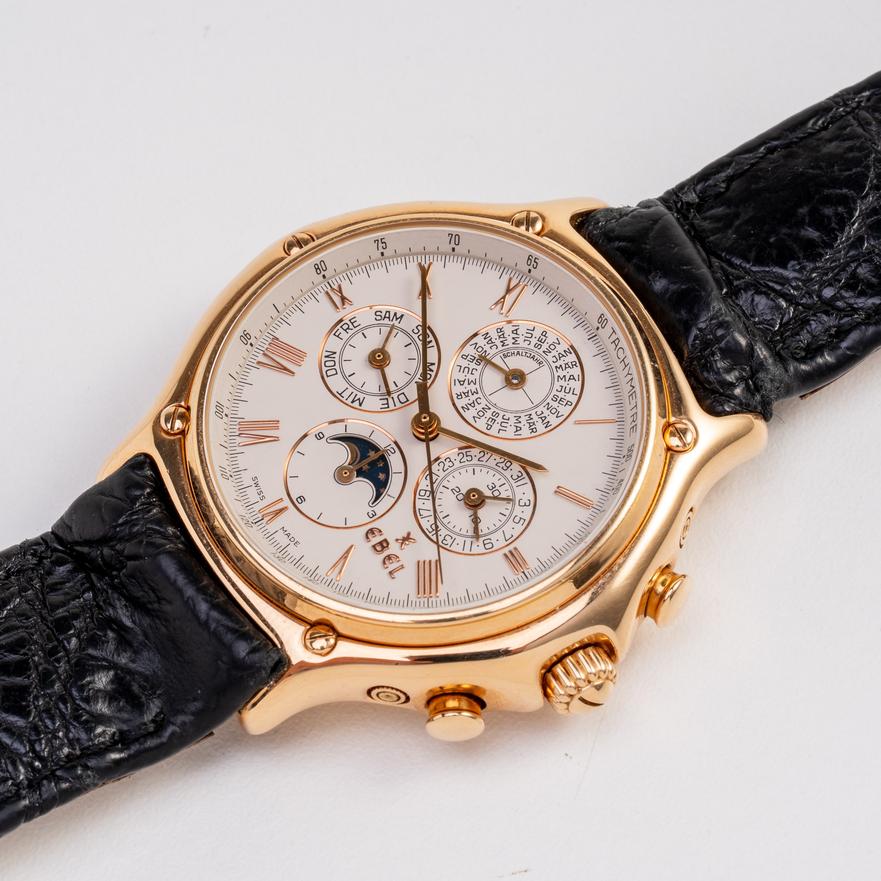 Ebel - Cronografo Calendario Perpetuo 1911 con Fasi Luna in Oro Rosa 18kt