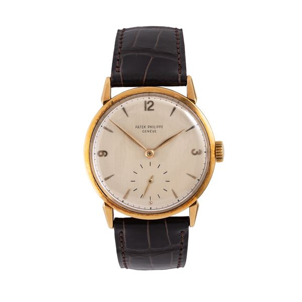 PATEK PHILIPPE - PATEK PHILIPPE - CALATRAVA OROLOGIO SOLO TEMPO A CARICA MANUALE IN ORO GIALLO 18KT CON QUADRANTE ARGENTE' E PICCOLI SECONDI AD ORE SEI