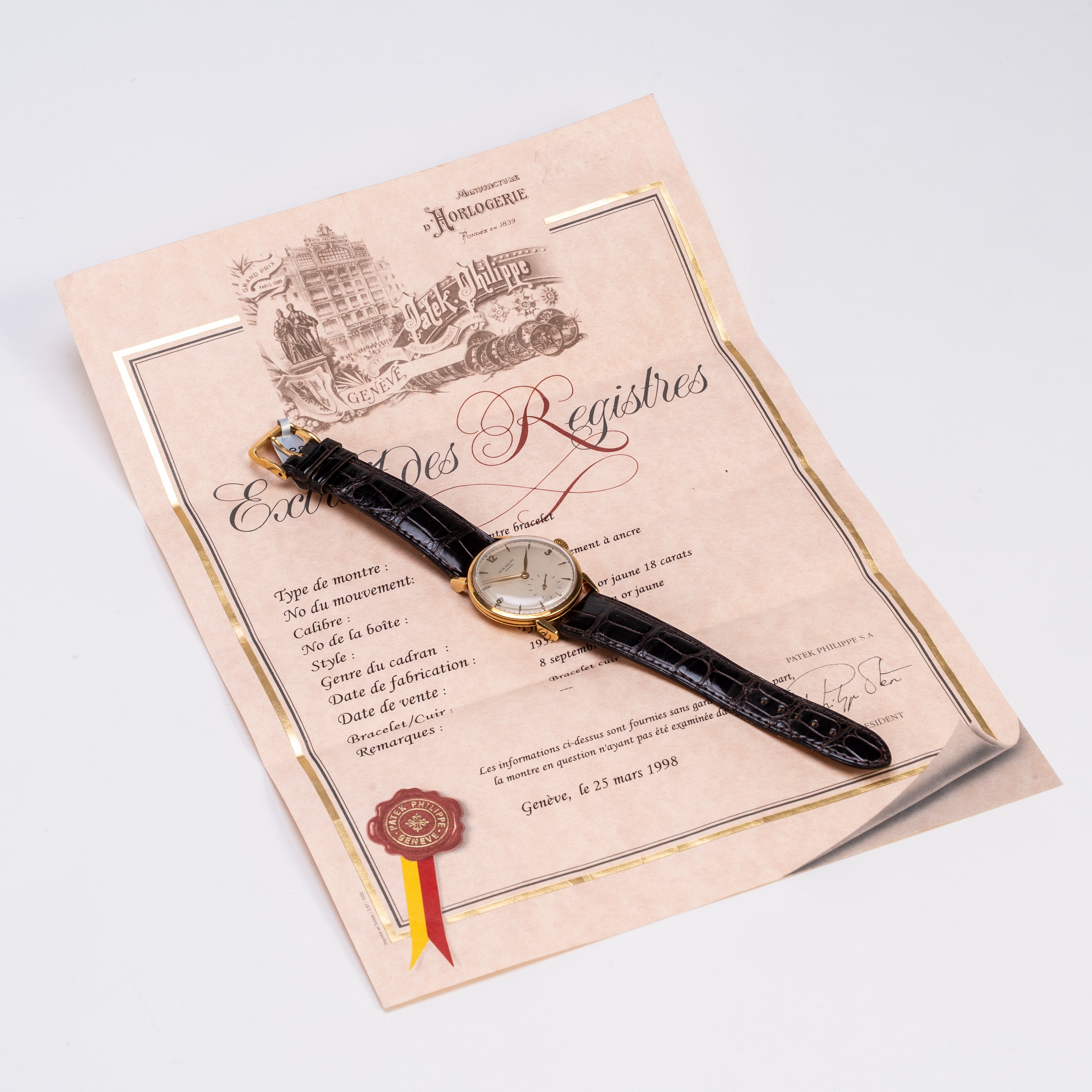 Patek Philippe - Calatrava (Ref. 1578) — Orologio da polso solo tempo in oro giallo 18 kt, quadra...