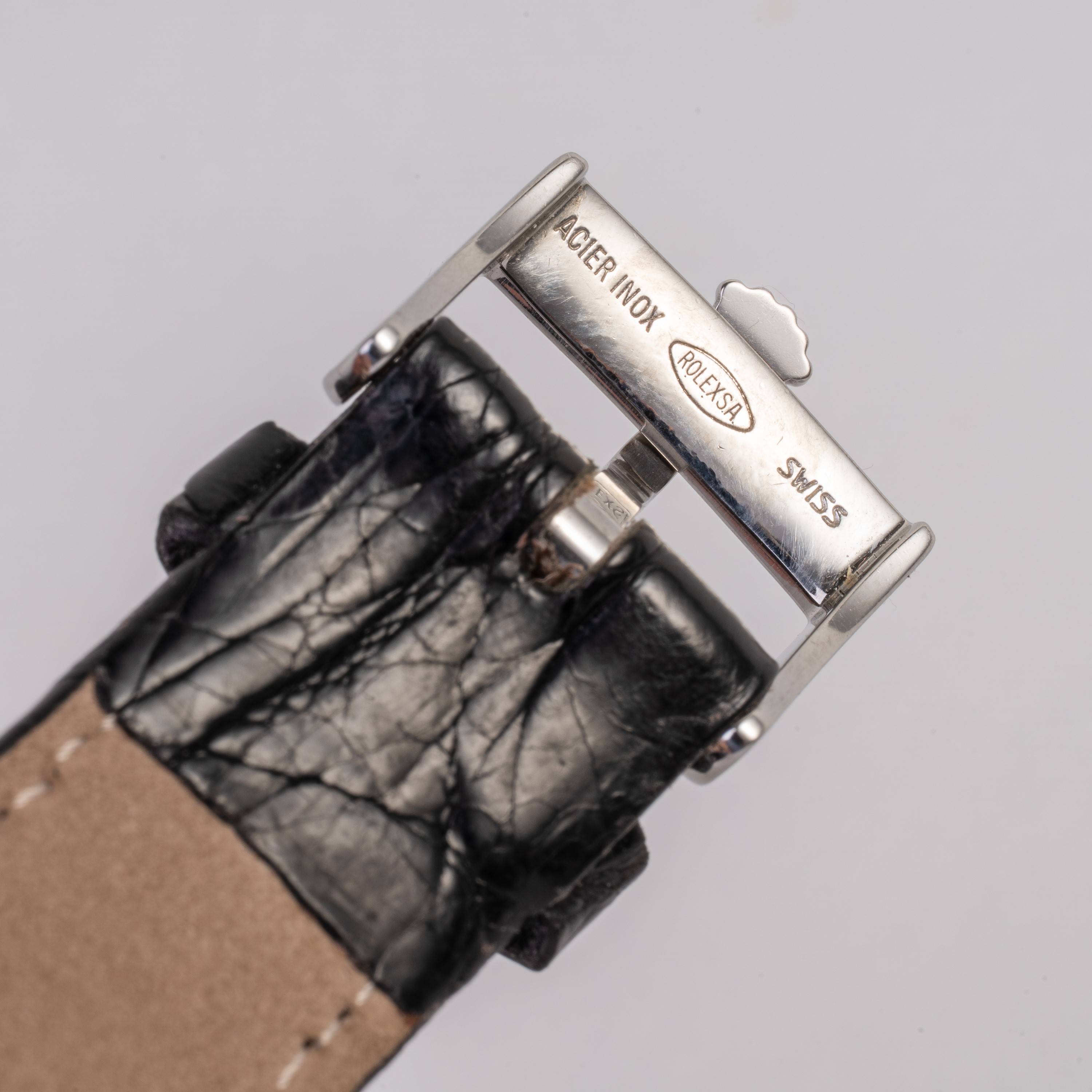 Rolex - Prince 971U — orologio solo tempo in argento, carica manuale, quadrante nero