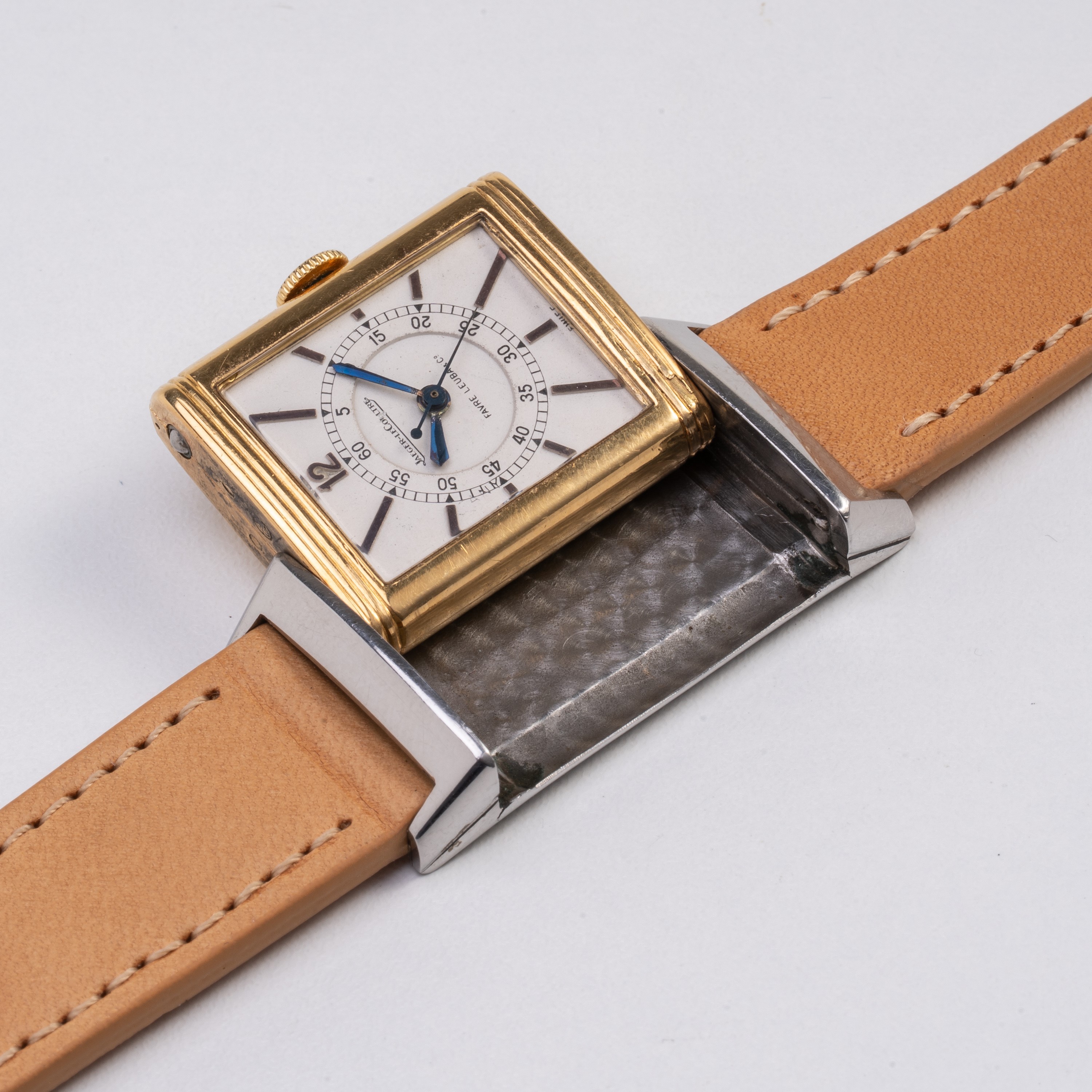 Jaeger le Coultre - Jaeger LeCoultre, Reverso solo tempo a carica manuale in acciaio e oro giallo...