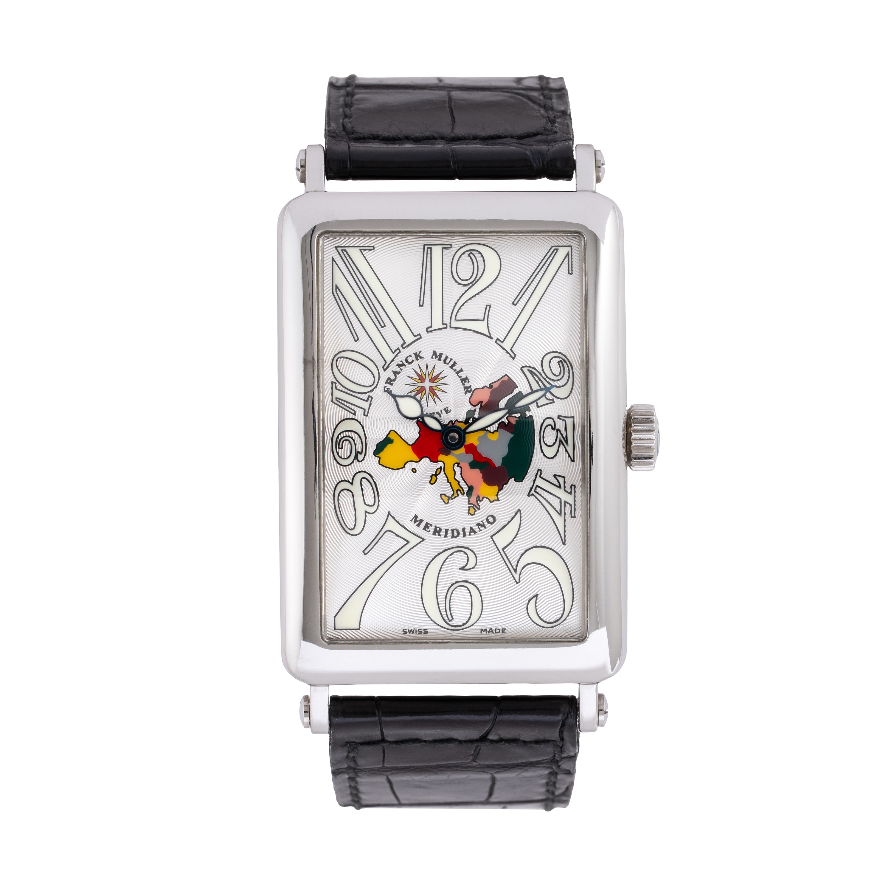 Franck Muller - Long Island Meridiano — orologio solo tempo automatico in acciaio con quadrante g...