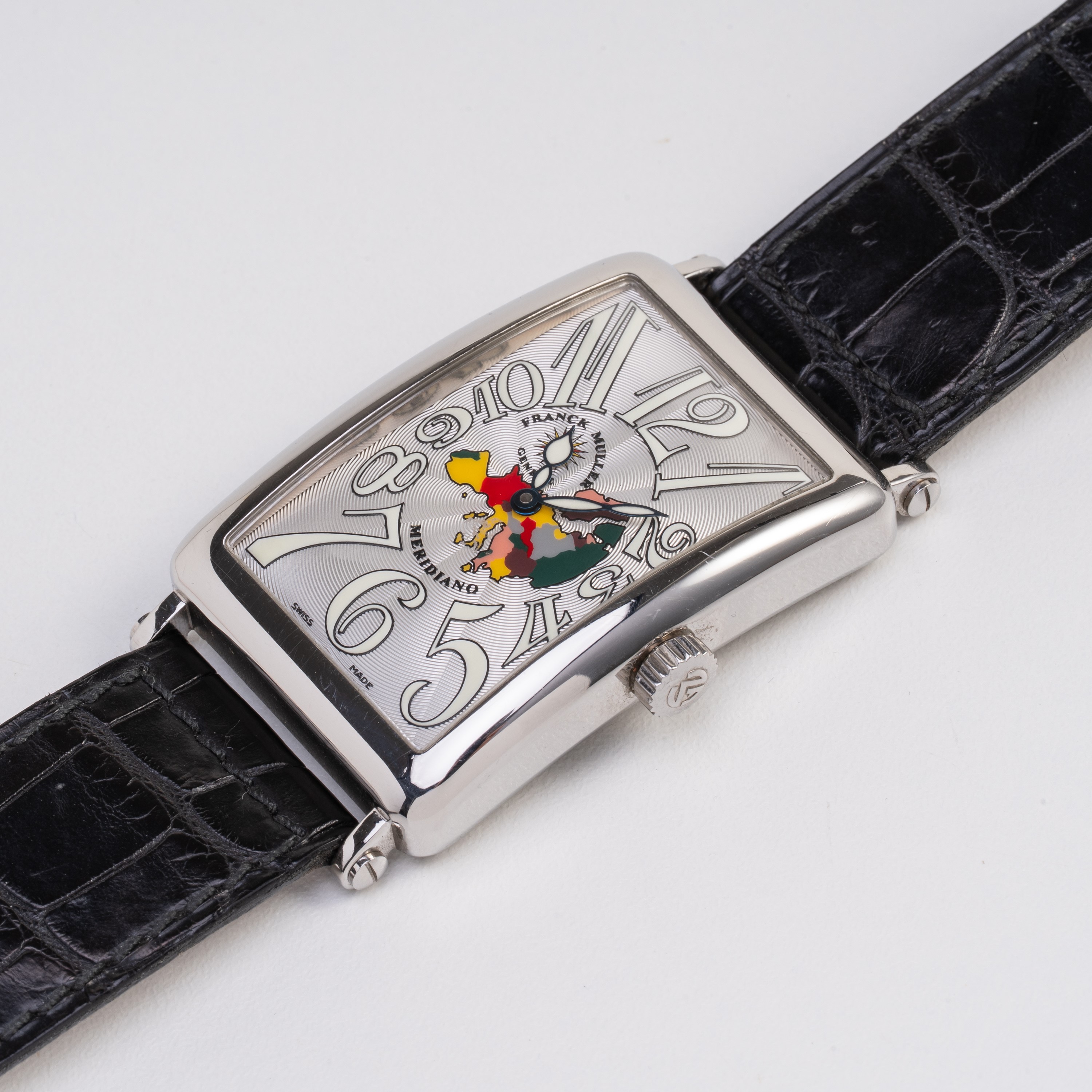 Franck Muller - Long Island Meridiano — orologio solo tempo automatico in acciaio con quadrante g...