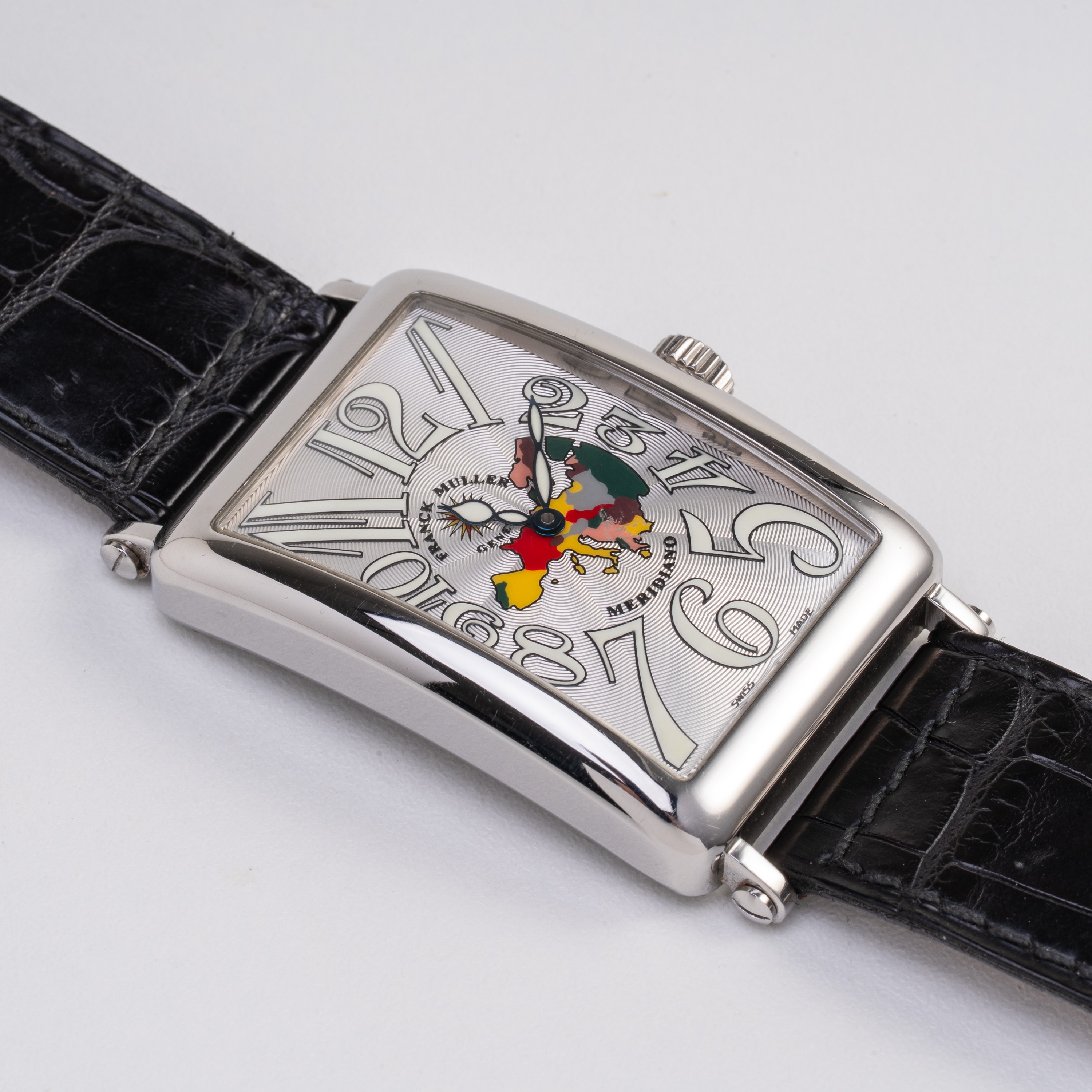 Franck Muller - Long Island Meridiano — orologio solo tempo automatico in acciaio con quadrante g...