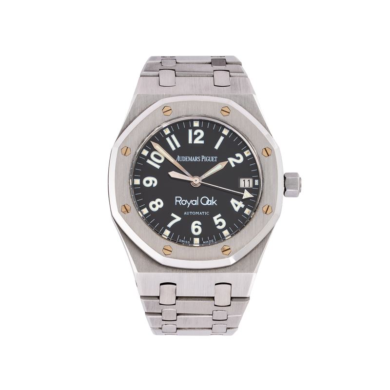 Audemars Piguet, Royal Oak 14790ST, orologio solo tempo in acciaio con quadrante nero