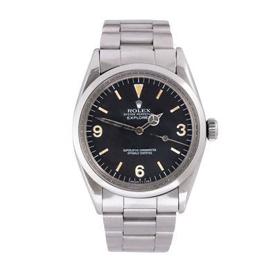 Explorer (Ref. 1016), orologio solo tempo automatico in acciaio con quadrante nero
