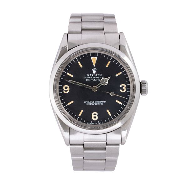 ROLEX - ROLEX - EXPLORER OROLOGIO SOLO TEMPO A CARICA AUTOMATICA IN ACCIAIO CON QUADRANTE NERO E INDICI CON NUMERI  ARABI AD ORE TRE, SEI E NOVE.