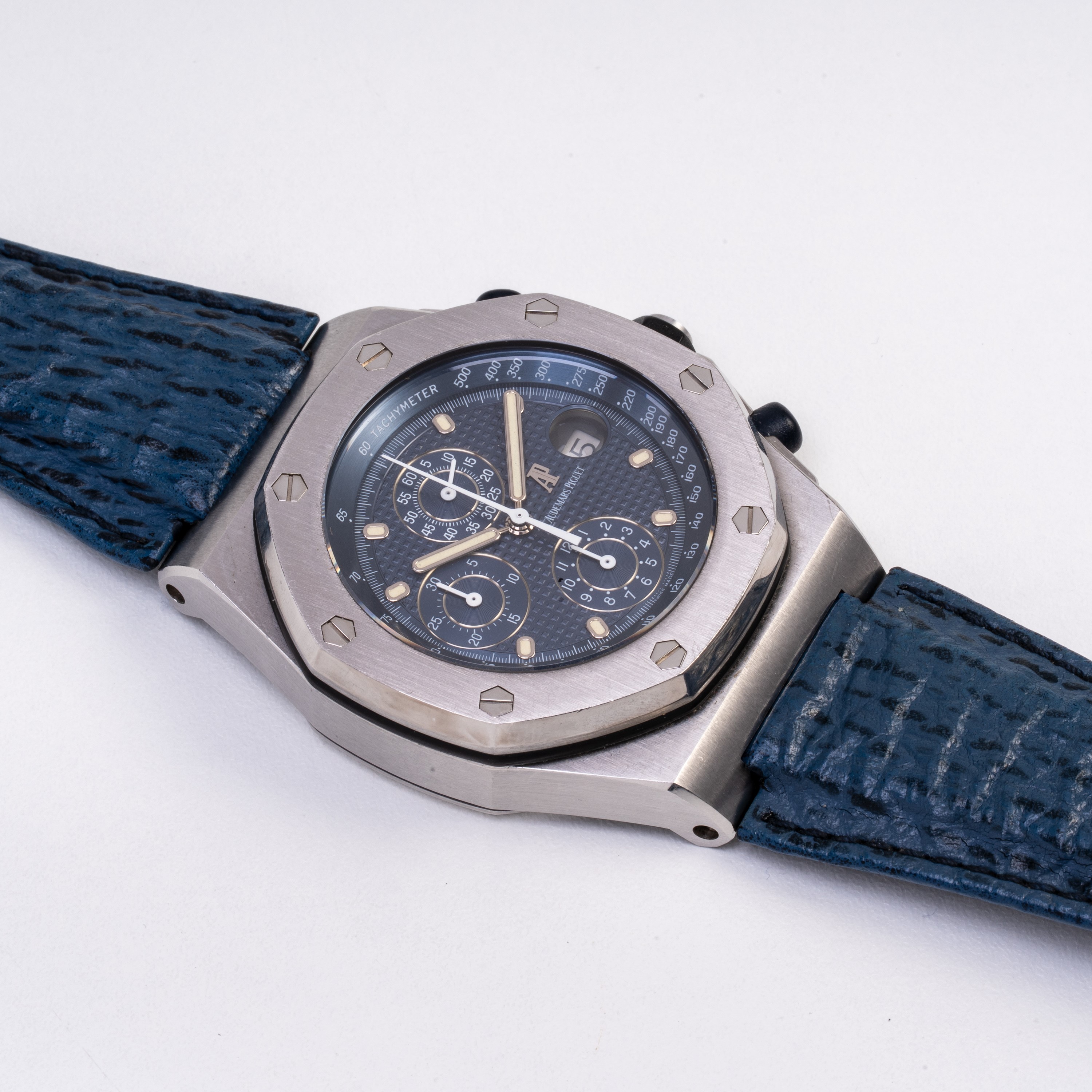 Audemars Piguet - Royal Oak Offshore, cronografo automatico in acciaio con quadrante tapisserie b...