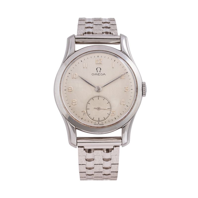 Omega - Calatrava 2488-1 – Orologio solo tempo a carica manuale in acciaio, quadrante argenté con...