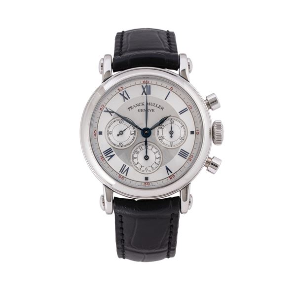 FRANCK MULLER - FRANCK MULLER - CHRONOGRAPH CRONOGRAFO A CARICA MANUALE IN PLATINO CON QUADRANTE ARGENTE' E SCALA TELEMETRICA, TACHIMETRICA E PULSOMETRICA SUL FONDELLO