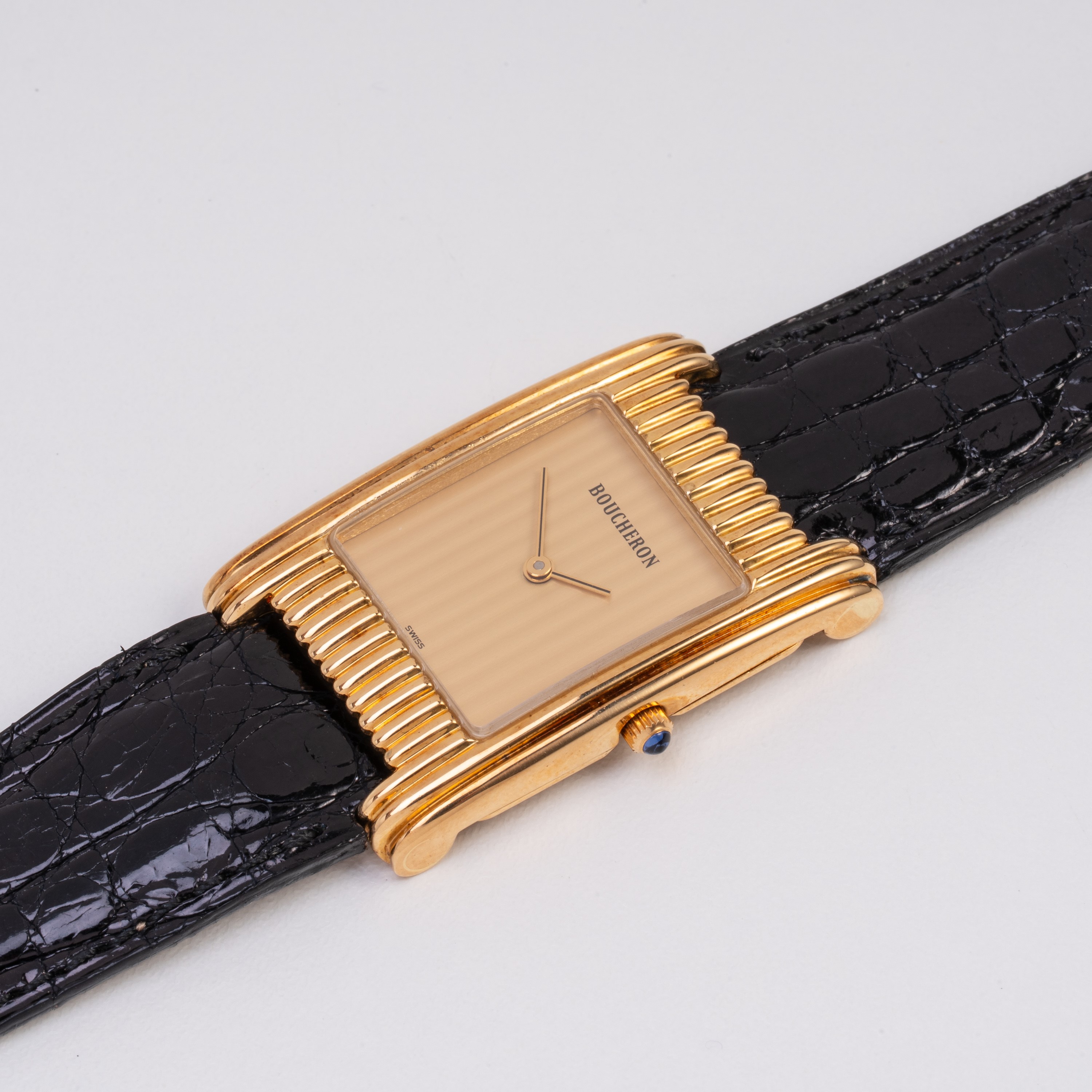 Boucheron - Reflet — Orologio solo tempo al quarzo in oro giallo 18kt con quadrante champagne