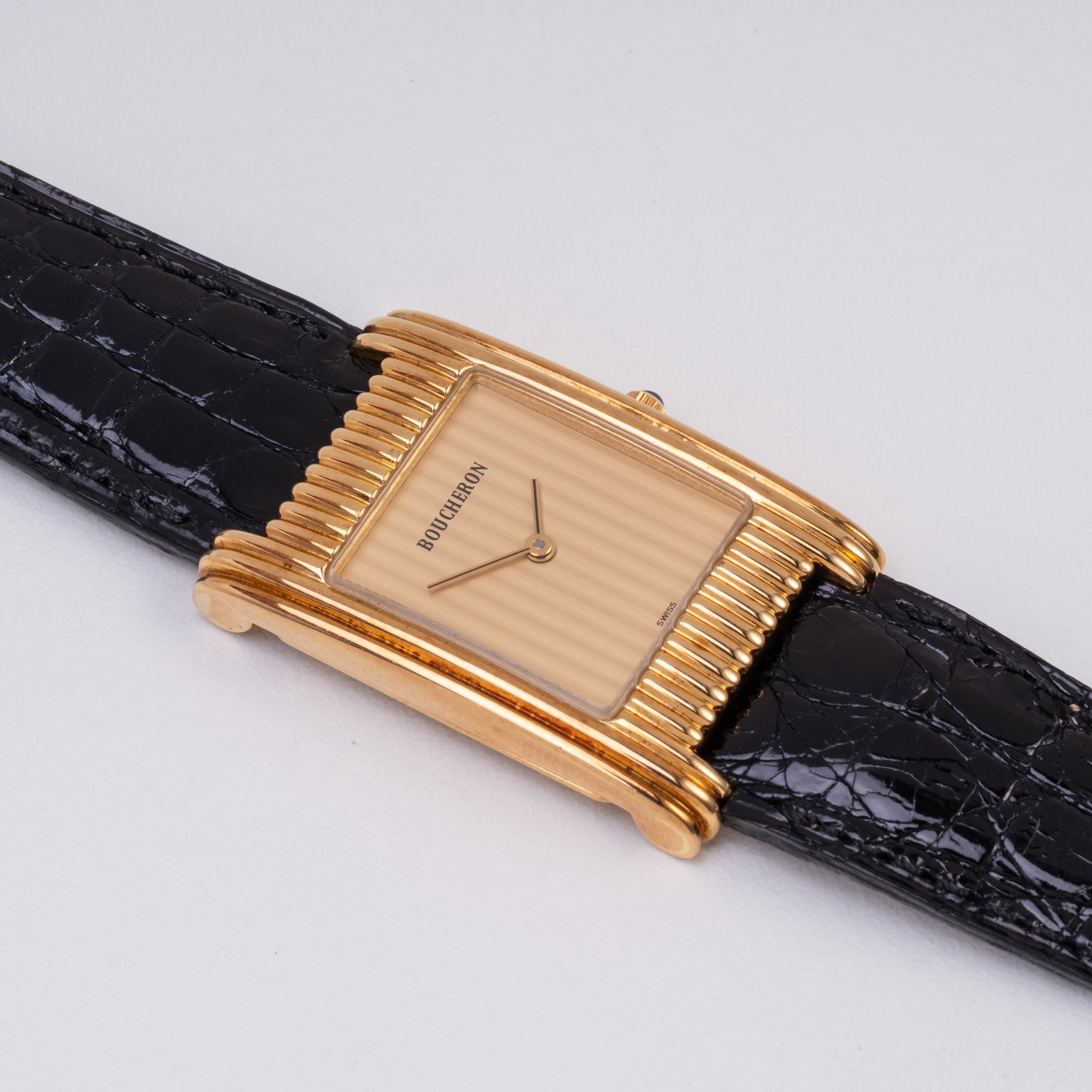 Boucheron - Reflet — Orologio solo tempo al quarzo in oro giallo 18kt con quadrante champagne