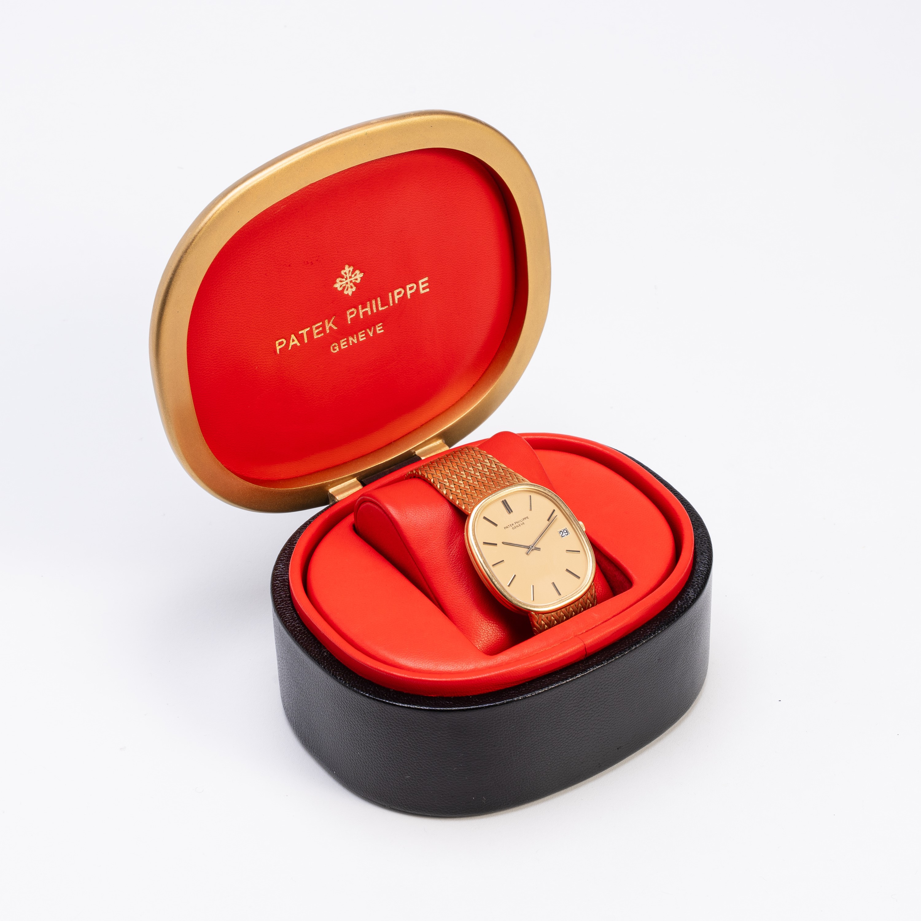 Patek Philippe - Ellipse Jumbo 3605/1, orologio solo tempo in oro giallo 18 kt con quadrante cham...