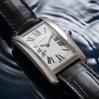 Tank Americaine, orologio solo tempo automatico in oro bianco 18 kt (Ref. 1741, 2004)
