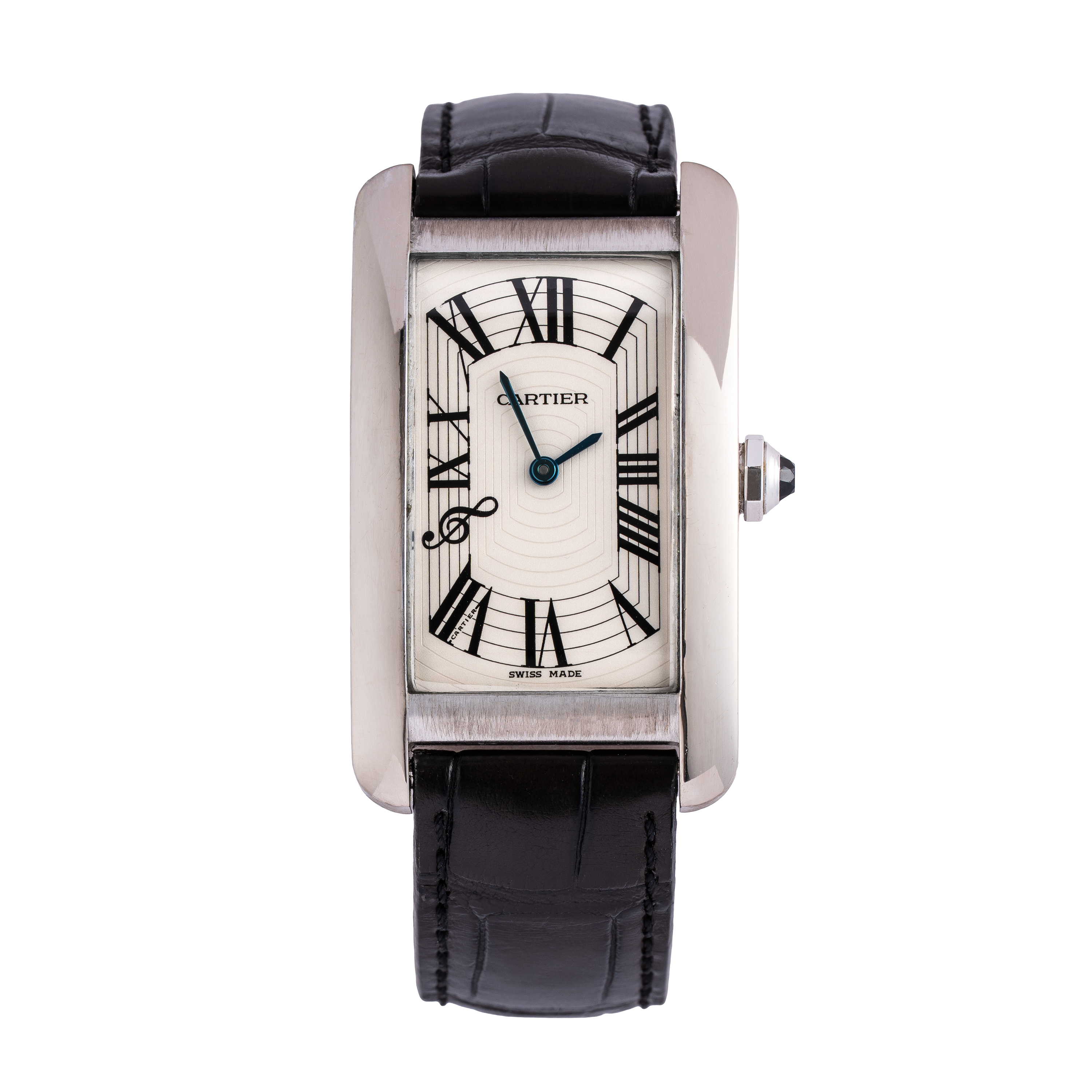Cartier - Tank Americaine, orologio solo tempo automatico in oro bianco 18 kt (Ref. 1741, 2004)