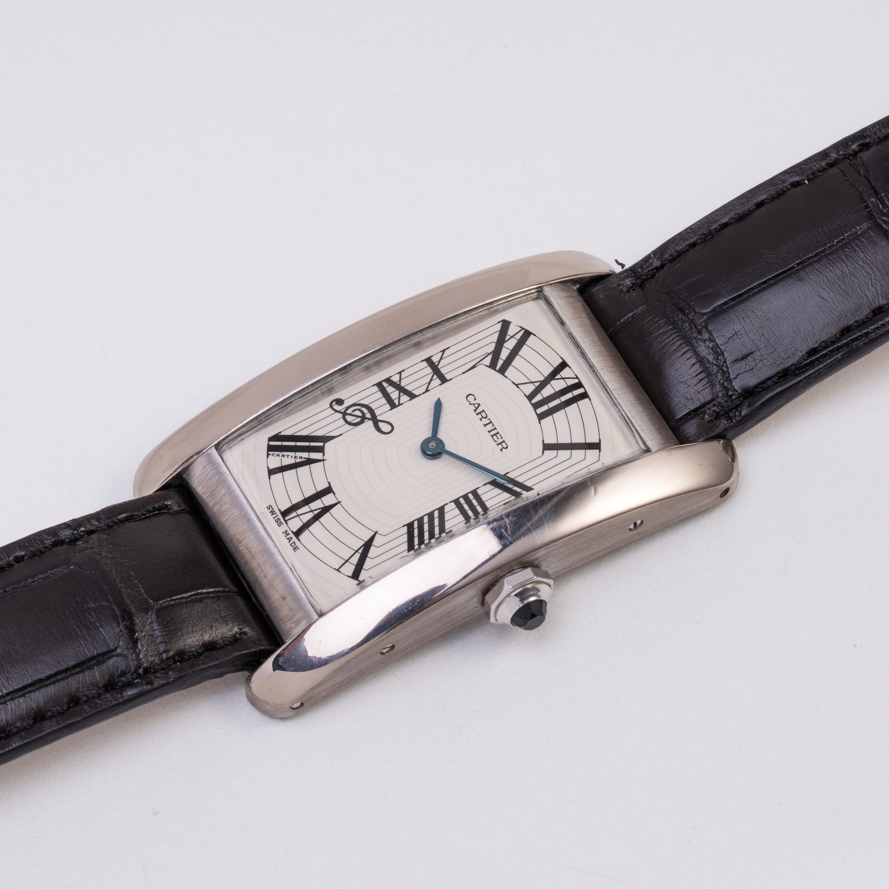 Cartier - Tank Americaine, orologio solo tempo automatico in oro bianco 18 kt (Ref. 1741, 2004)