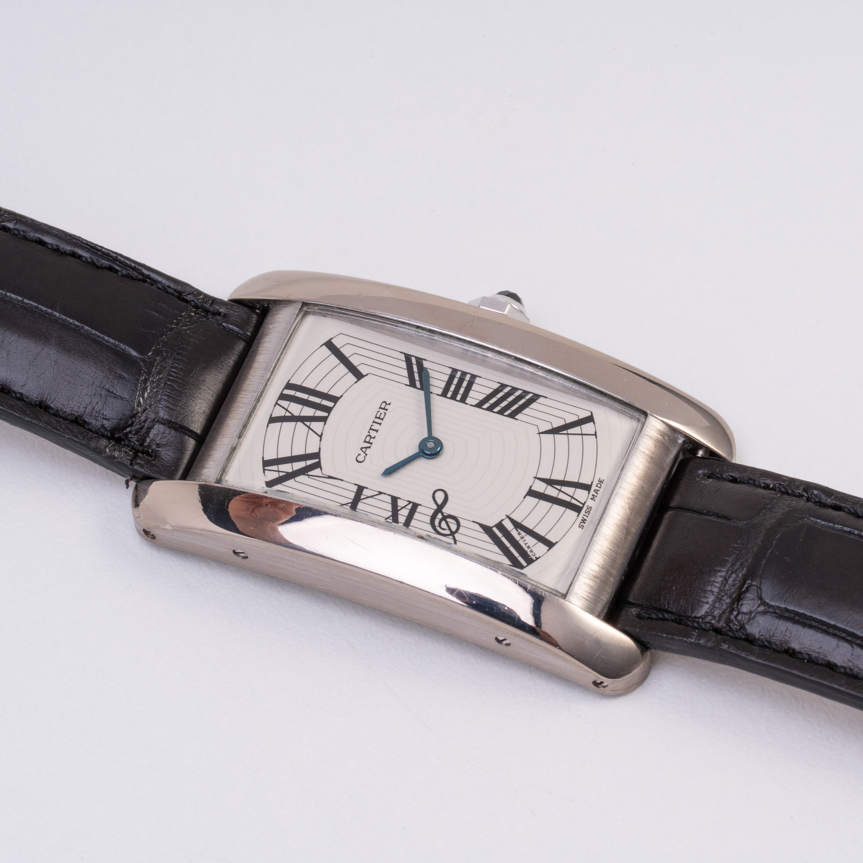 Cartier - Tank Americaine, orologio solo tempo automatico in oro bianco 18 kt (Ref. 1741, 2004)