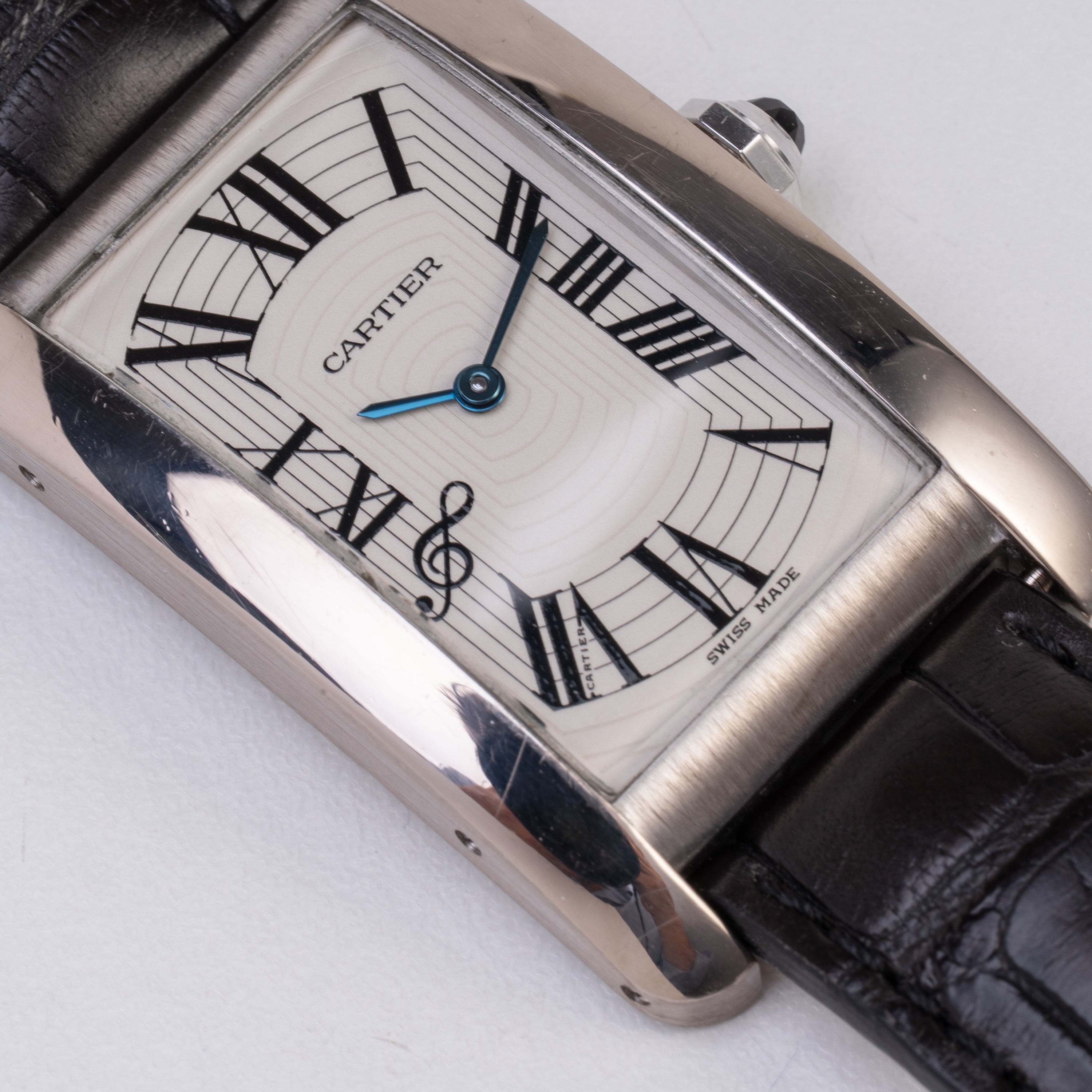 Cartier - Tank Americaine, orologio solo tempo automatico in oro bianco 18 kt (Ref. 1741, 2004)