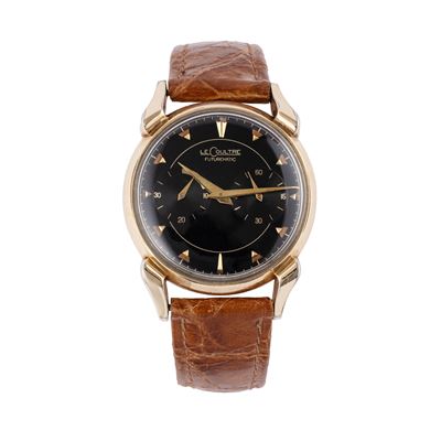 LeCoultre, Futurematic — Orologio solo tempo automatico in placcato oro rosa 10 kt, quadrante ner...