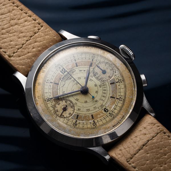 EBERHARD - EBERHARD - PRE EXTRAFORT CRONOGRAFO A CARICA MANUALE IN ACCIAIO CON QUADRANTE BITONALE SPECCHIATO E SCALA TELEMETRICA