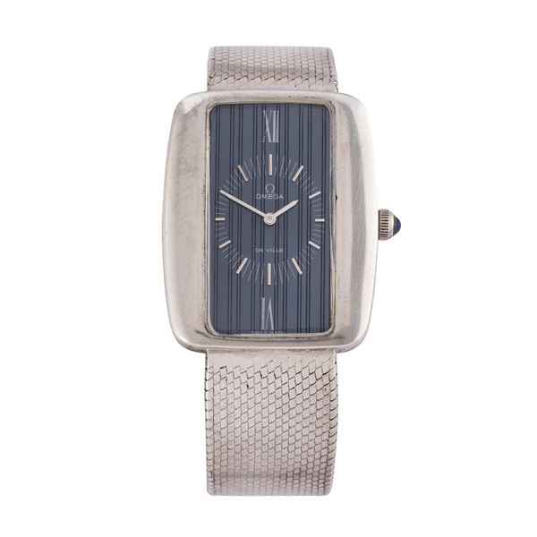 OMEGA - OMEGA - DE VILLE  OROLOGIO SOLO TEMPO A CARICA MANUALE IN ARGENTO CON BRACCIALE IN ARGENTO E QUADRANTE BLU