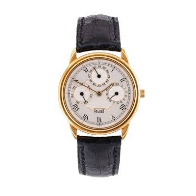 Triple Calendar Governeur (Triplo calendario) in oro giallo 18 kt, quadrante bianco