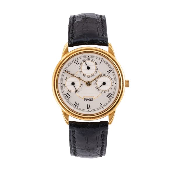 PIAGET - PIAGET - TRIPLE CALENDAR TRIPLO CALENDARIO A CARICA AUTOMATICA  IN ORO GIALLO 18KT CON QUADRANTE BIANCO