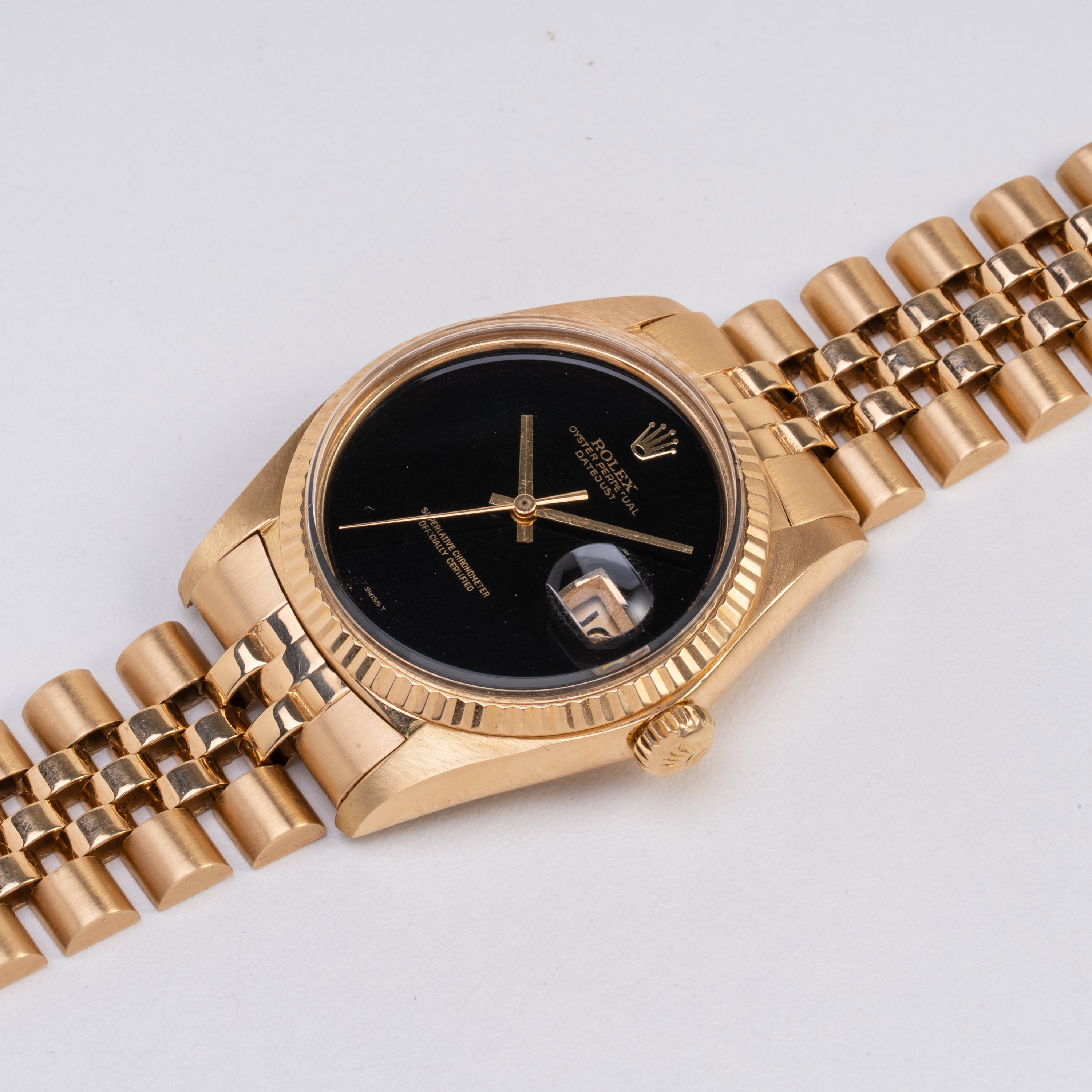 Rolex - Datejust 1601, orologio automatico in oro giallo 18 kt con quadrante in onice