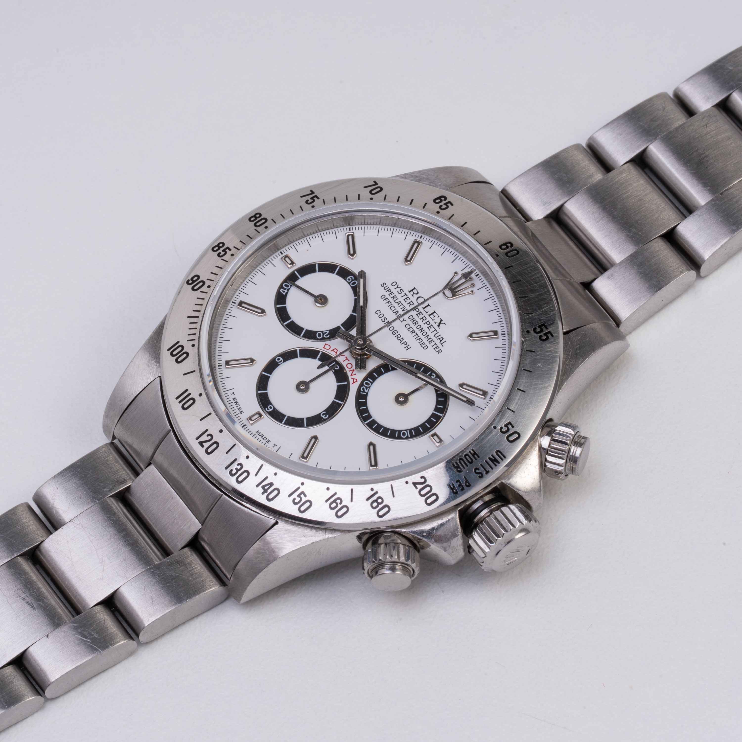 Rolex, Daytona 16520, cronografo a carica automatica in acciaio con quadrante “Floating” bianco e...