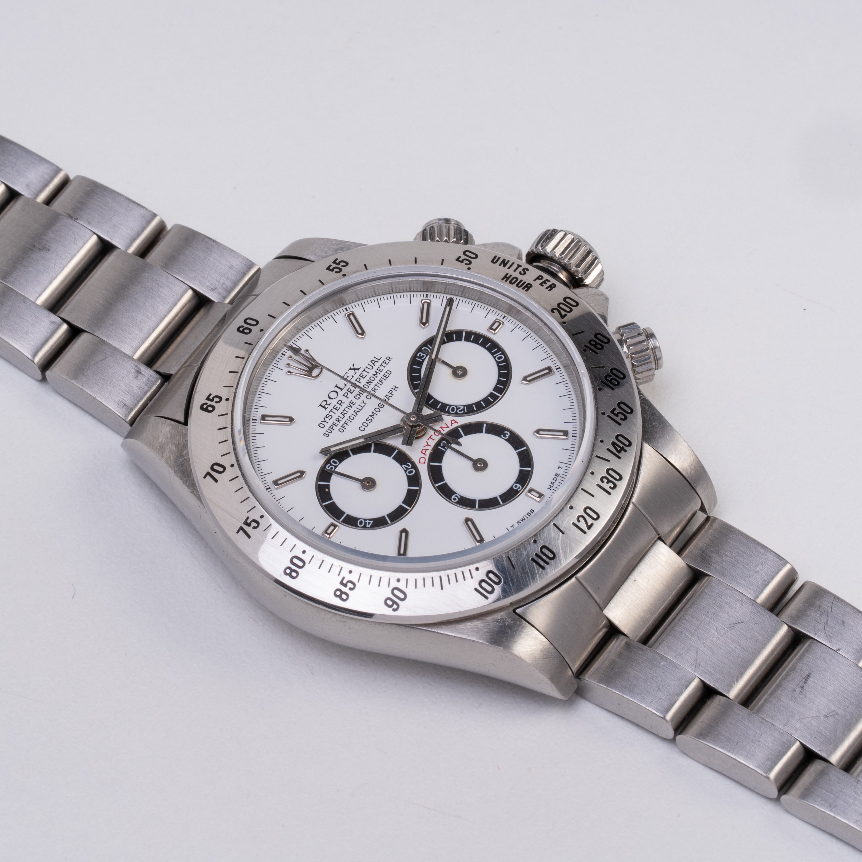 Rolex, Daytona 16520, cronografo a carica automatica in acciaio con quadrante “Floating” bianco e...