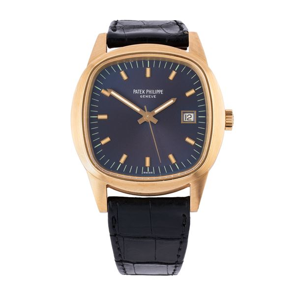 PATEK PHILIPPE - PATEK PHILIPPE - BETA 21  OROLOGIO SOLO TEMPO AL QUARZO IN ORO GIALLO 18KT CON QUADRANTE CON VIRAGGIO VIOLA E DATARIO AD ORE TRE