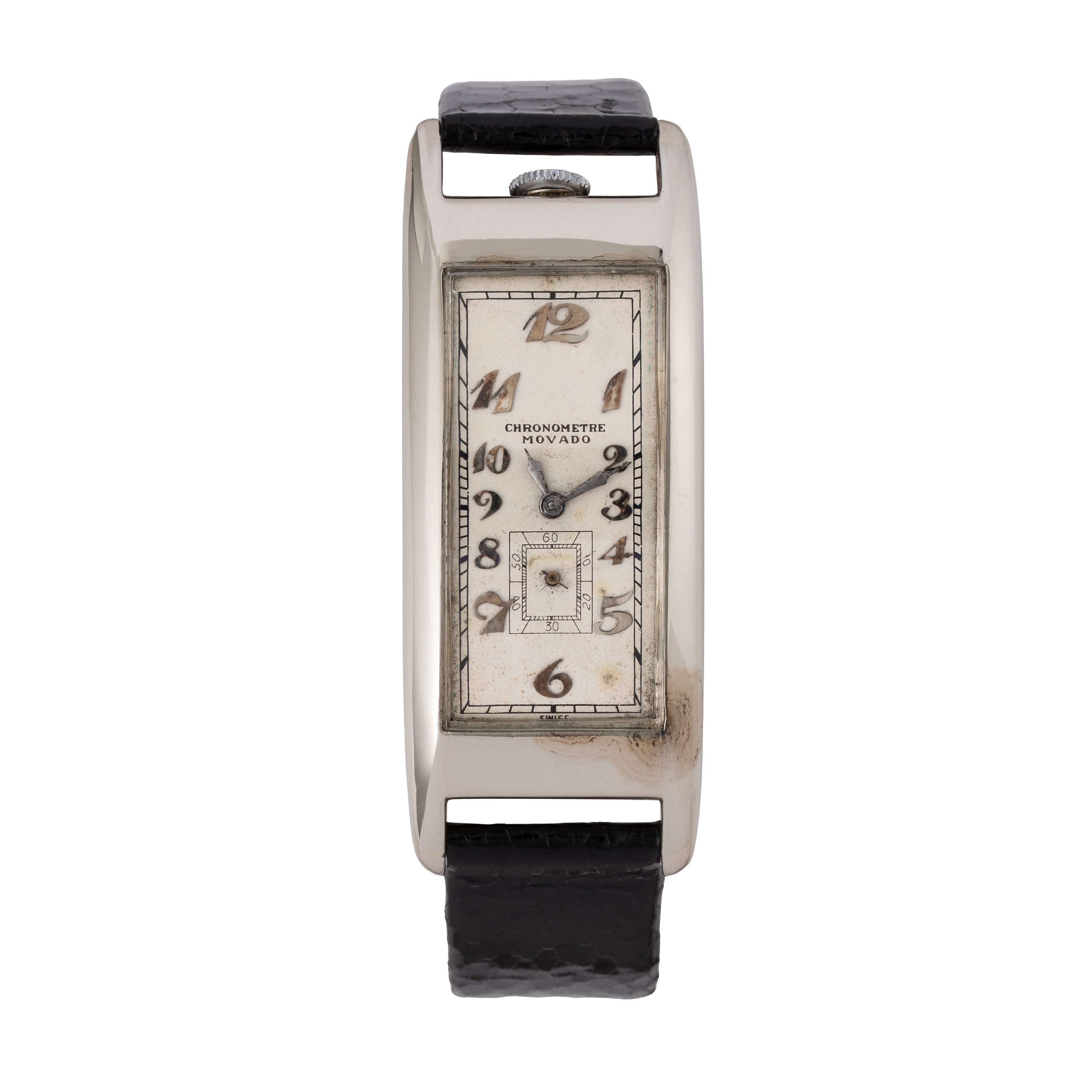 Movado, Polyplan “Curvex” orologio solo tempo a carica manuale in oro bianco 18kt (1936)