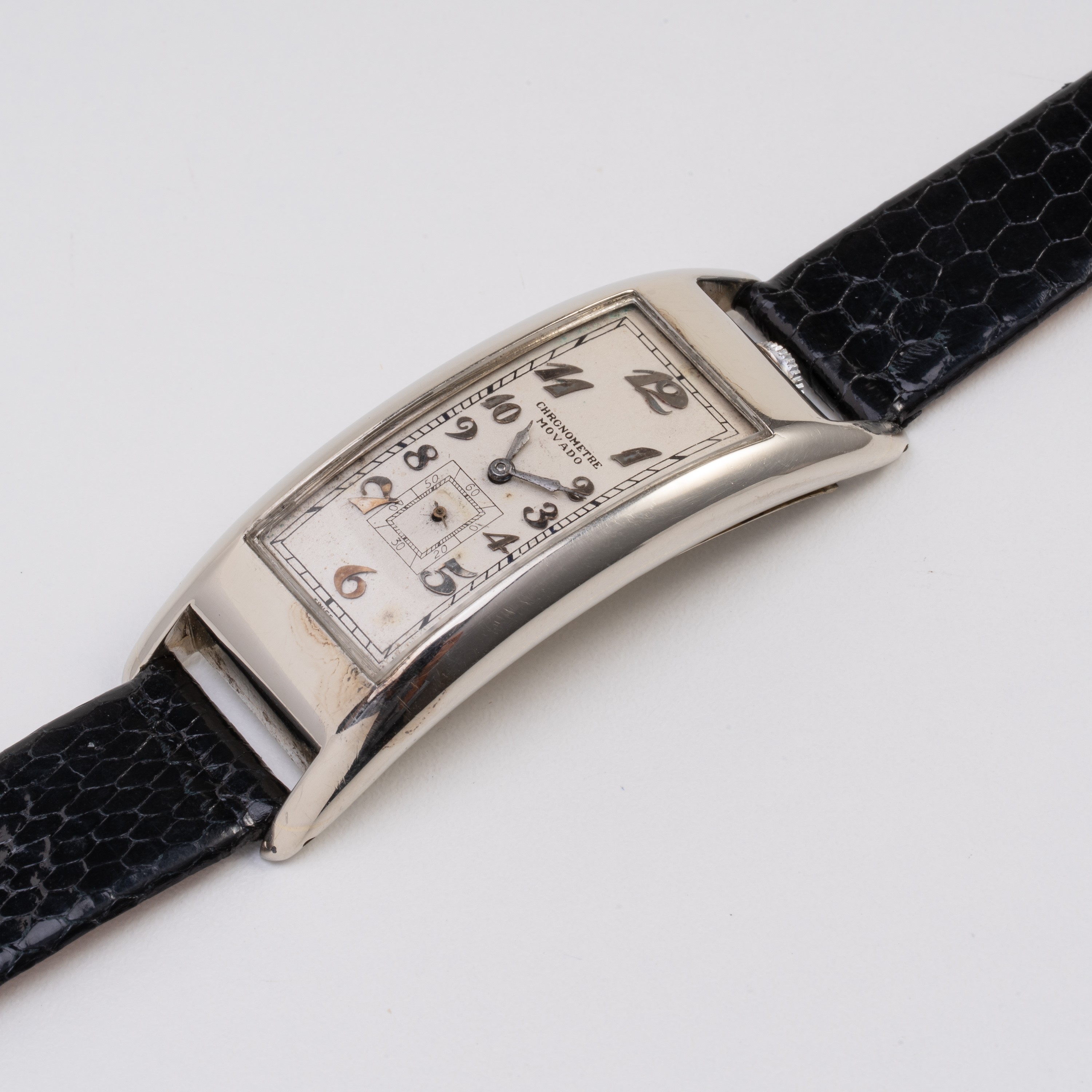 Movado, Polyplan “Curvex” orologio solo tempo a carica manuale in oro bianco 18kt (1936)