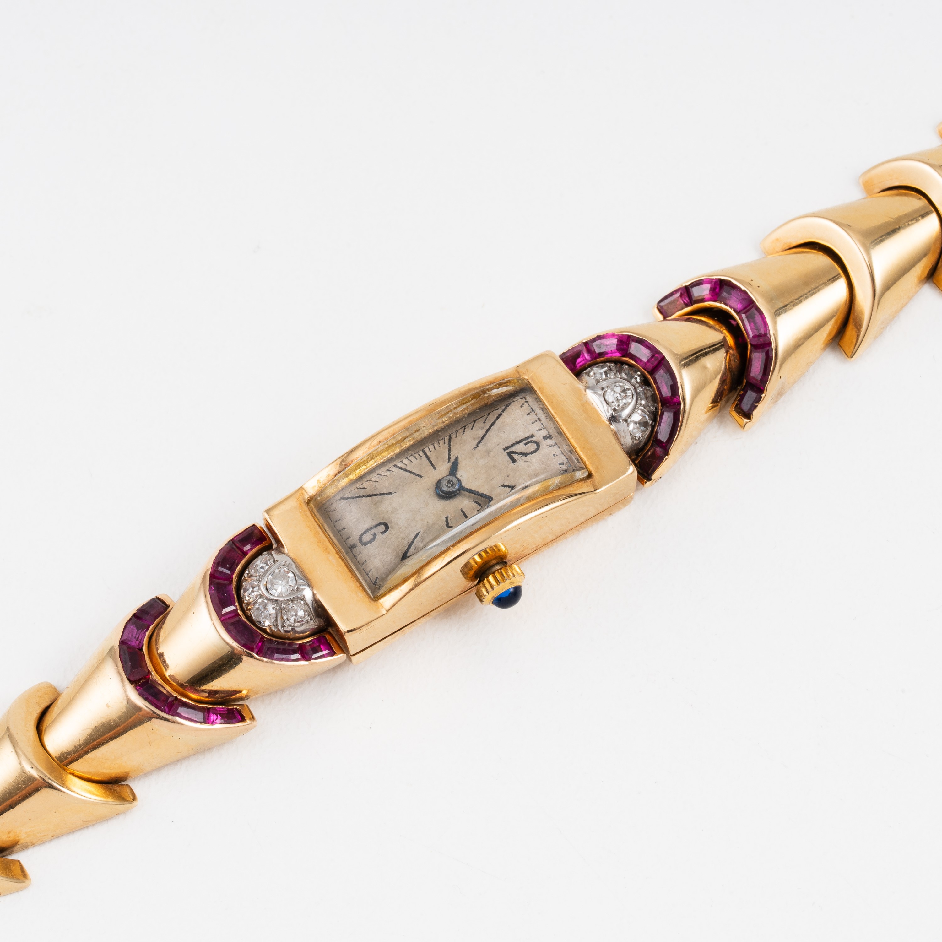 Patek Philippe - Orologio da polso solo tempo a carica manuale in oro giallo 18 kt con zaffiri e ...