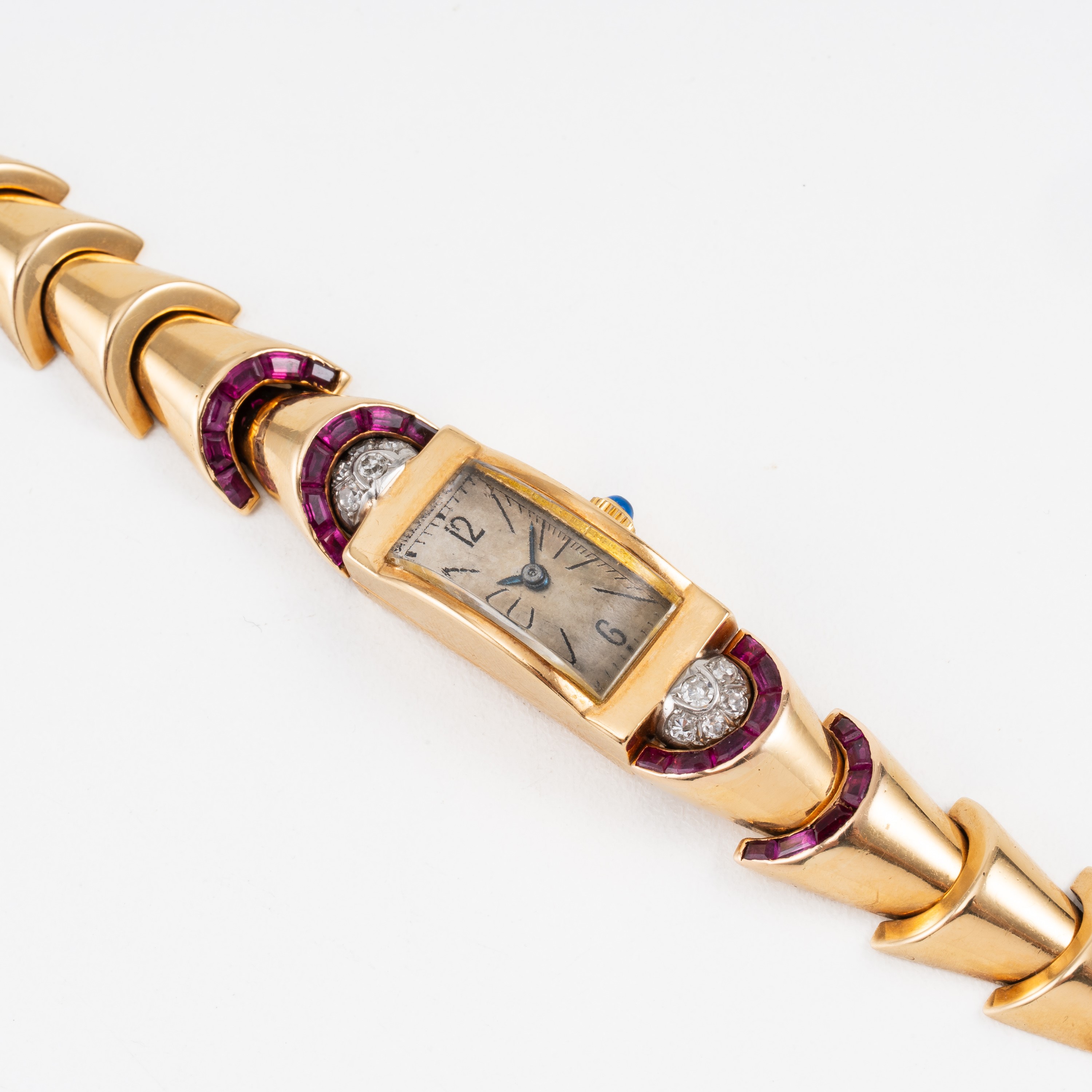Patek Philippe - Orologio da polso solo tempo a carica manuale in oro giallo 18 kt con zaffiri e ...