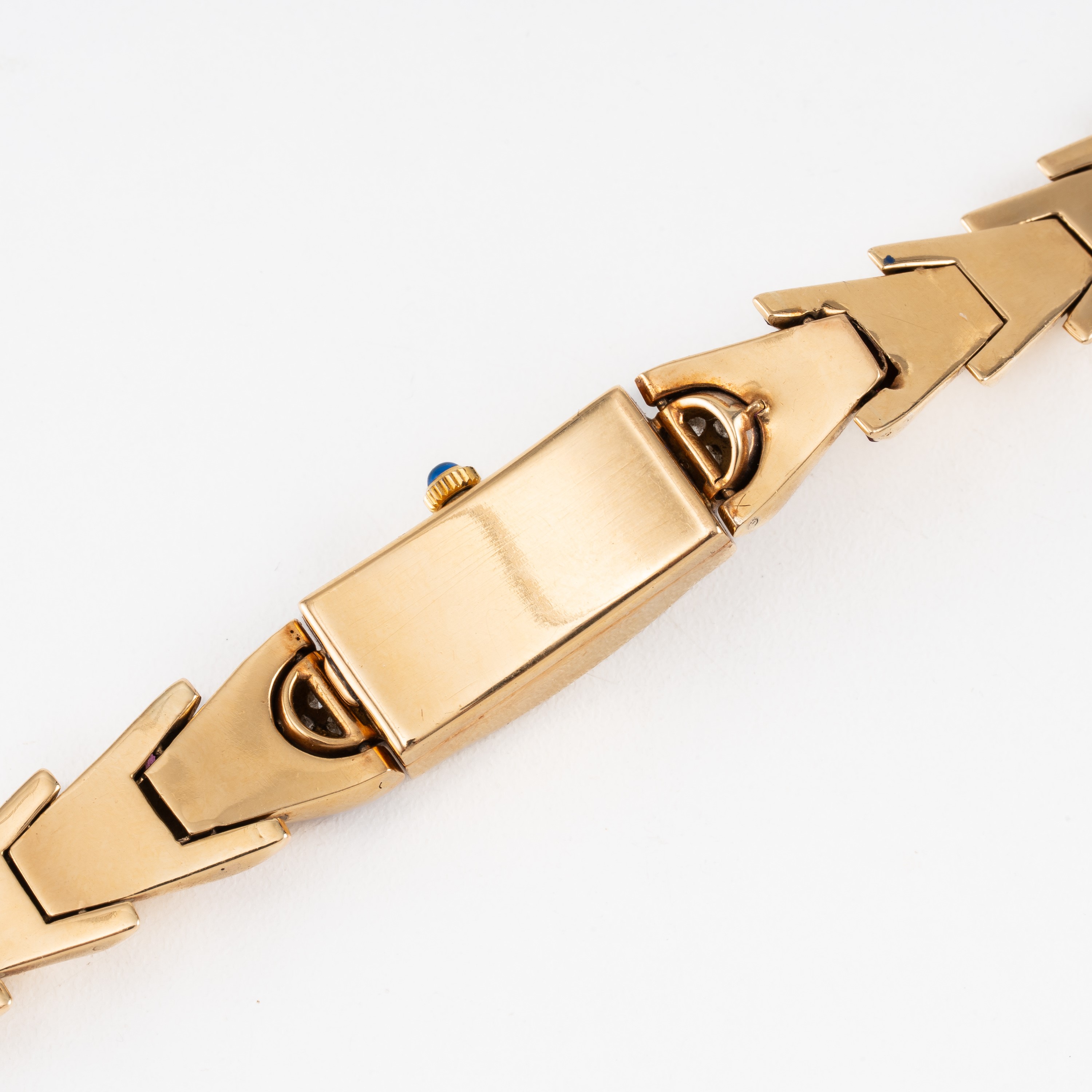 Patek Philippe - Orologio da polso solo tempo a carica manuale in oro giallo 18 kt con zaffiri e ...