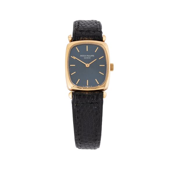 PATEK PHILIPPE - PATEK PHILIPPE - ELLIPSE LADY OROLOGIO SOLO TEMPO A CARICA MANUALE IN ORO GIALLO 18KT CON QUADRANTE BLU SIGMA