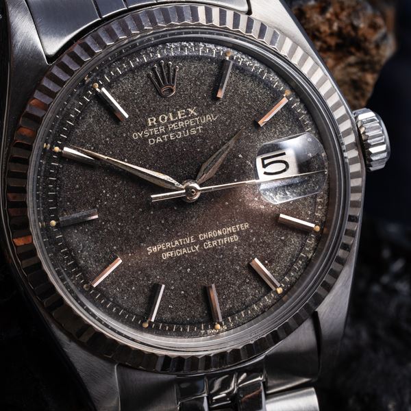 ROLEX - ROLEX - DATEJUST OROLOGIO SOLO TEMPO IN ACCIAIO A CARICA AUTOMATICA CON DATARIO AD ORE TRE, QUADRANTE GRAFICA ORO TROPICALE E BRACCIALE JUBILEE.