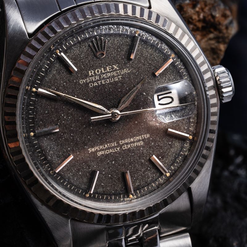Rolex - Datejust Ref. 1601, orologio solo tempo in acciaio con quadrante tropicale