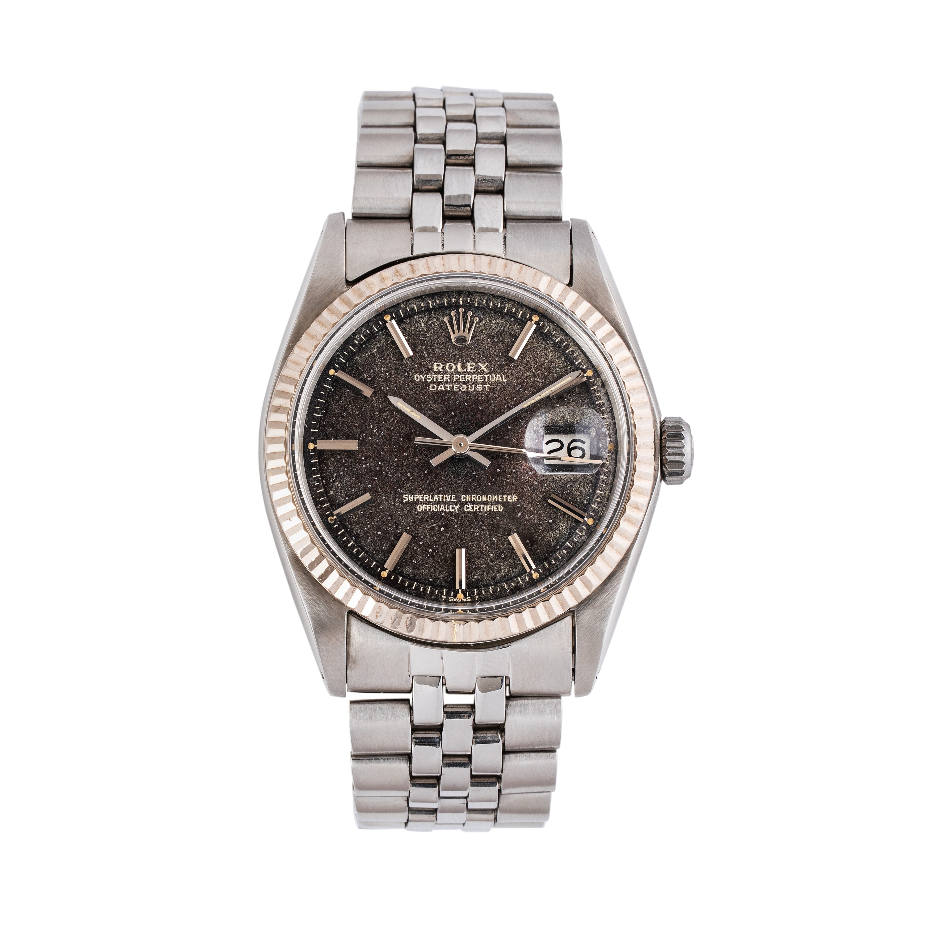 Rolex - Datejust Ref. 1601, orologio solo tempo in acciaio con quadrante tropicale