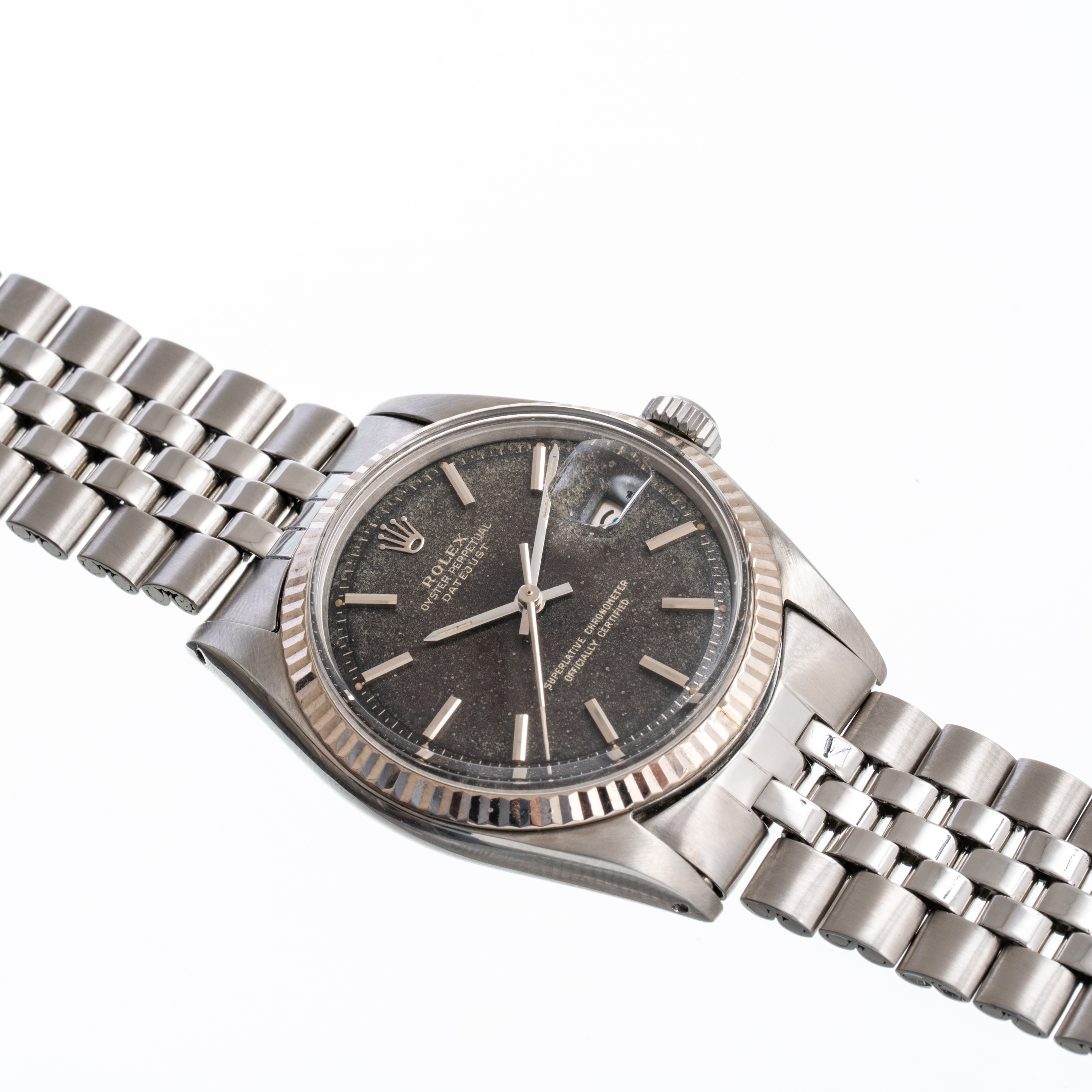 Rolex - Datejust Ref. 1601, orologio solo tempo in acciaio con quadrante tropicale