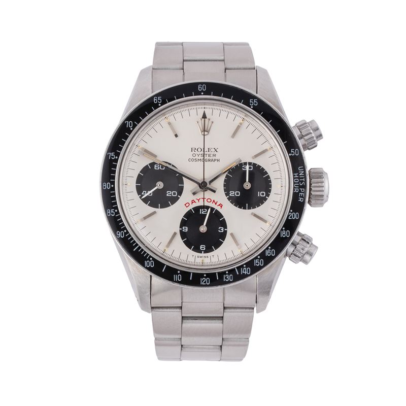 Rolex - Daytona “Big Red” 6263, cronografo a carica manuale in acciaio con quadrante argenté e gh...