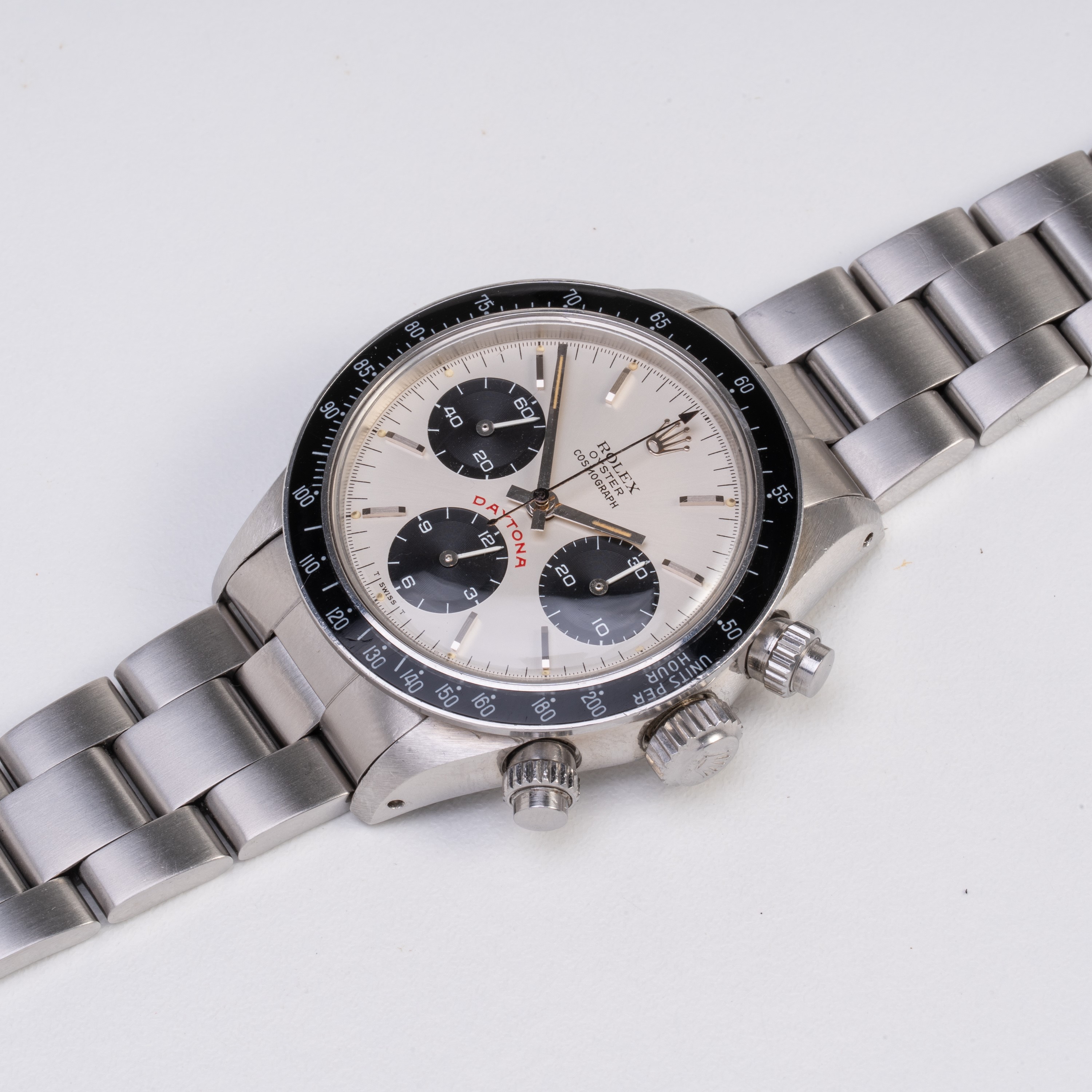Rolex - Daytona “Big Red” 6263, cronografo a carica manuale in acciaio con quadrante argenté e gh...