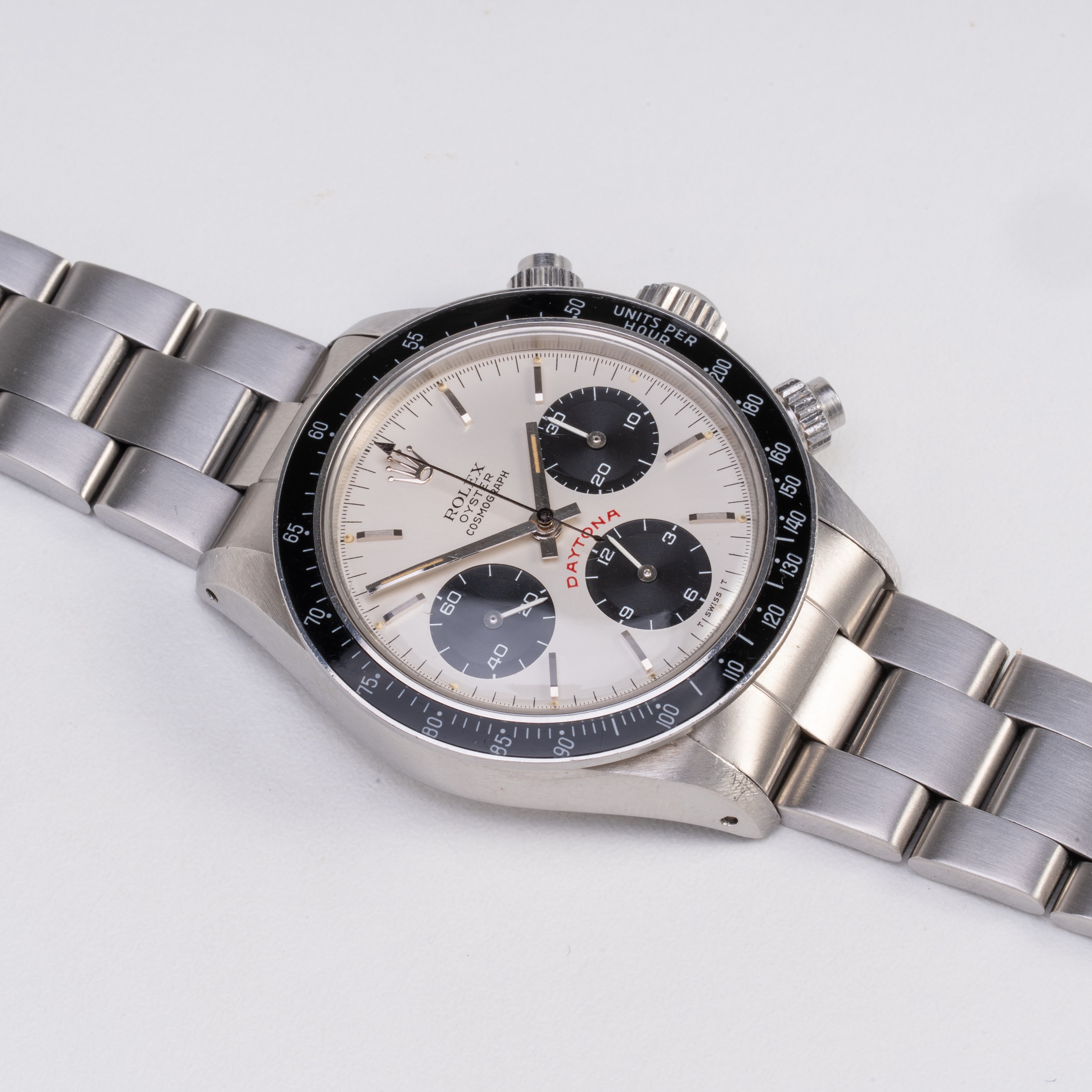 Rolex - Daytona “Big Red” 6263, cronografo a carica manuale in acciaio con quadrante argenté e gh...