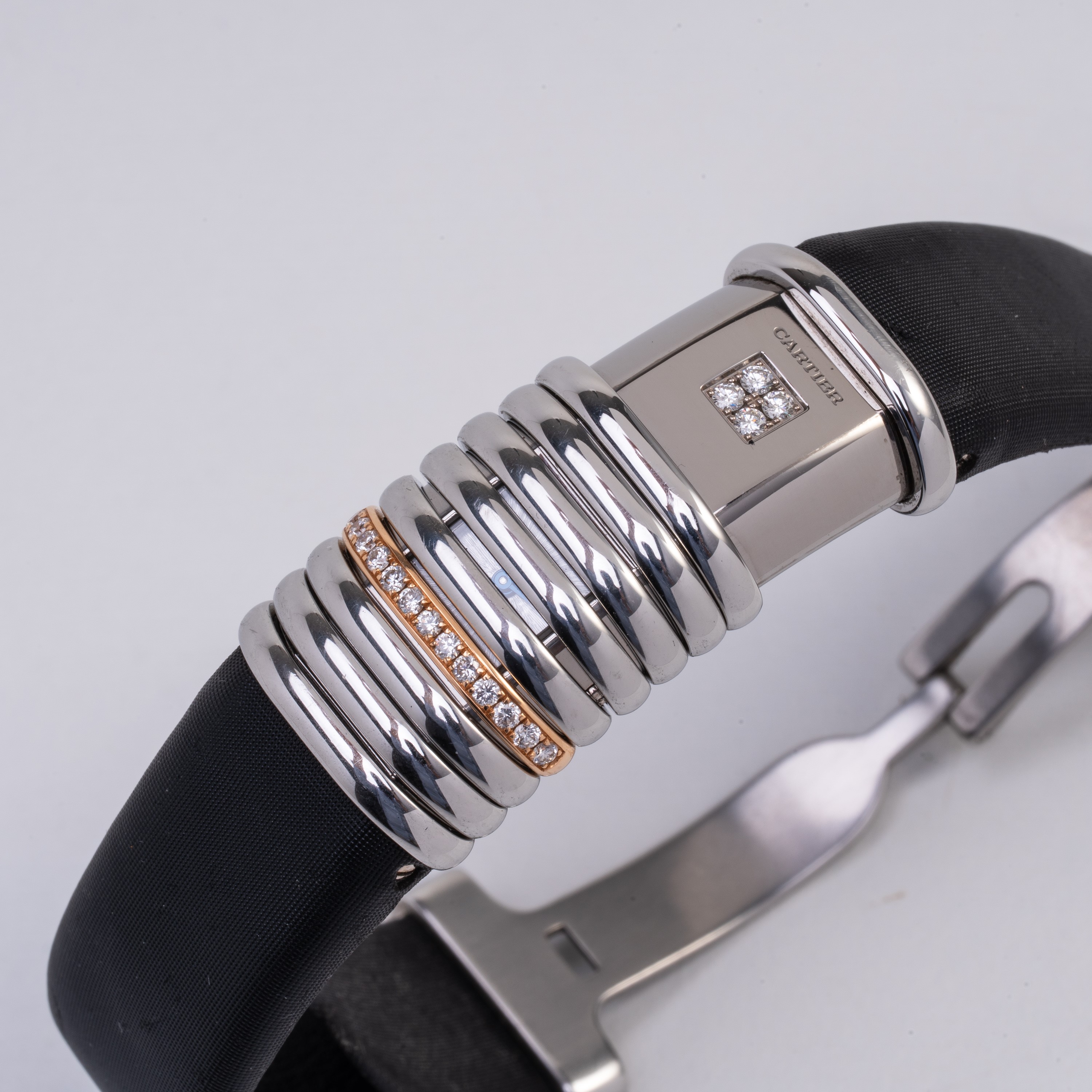 Cartier - Declaration 2611, orologio solo tempo al quarzo in acciaio, titanio e oro rosa 18 kt co...
