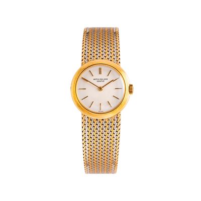 Orologio solo tempo a carica manuale in oro giallo 18 kt con bracciale Gay Frères