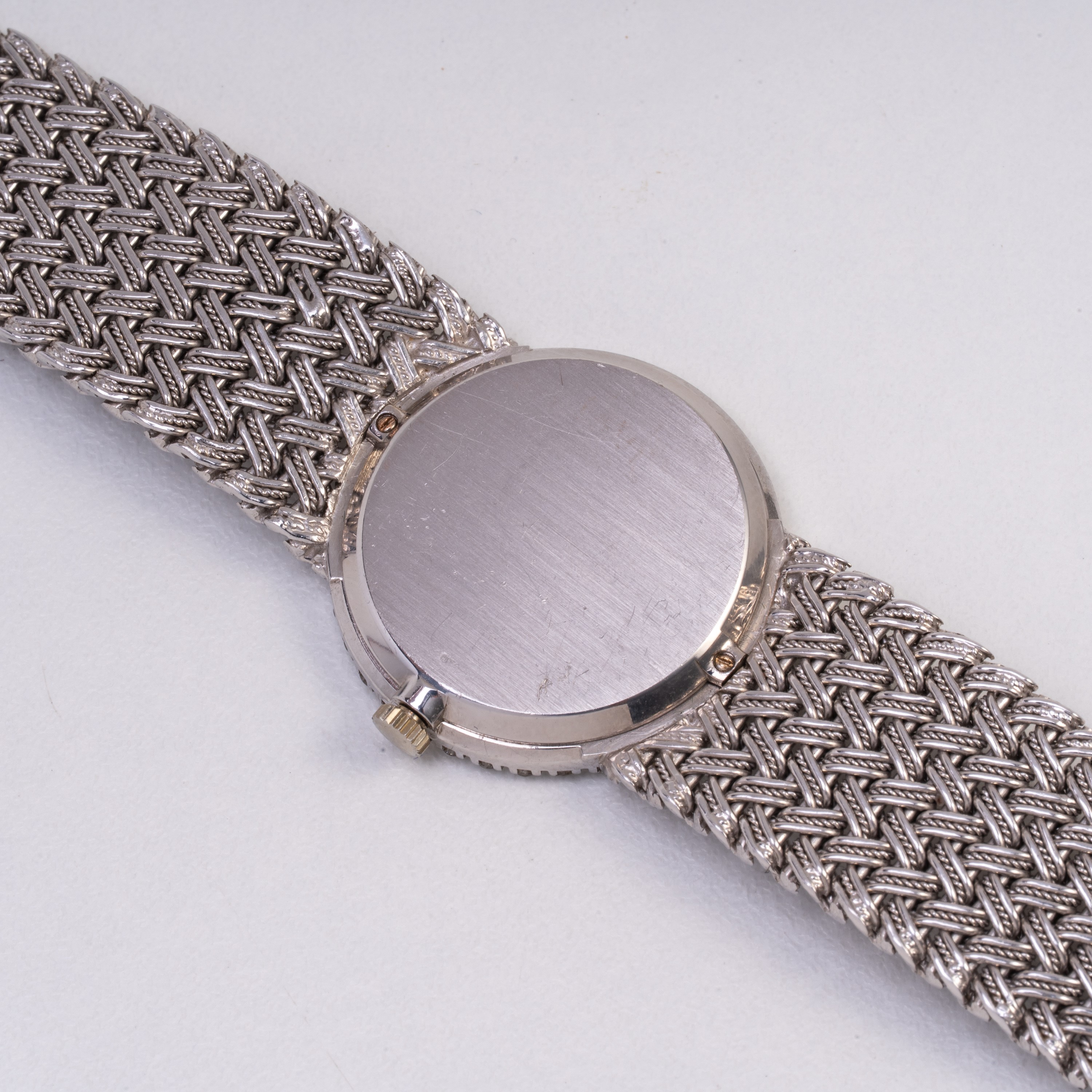 Piaget, Orologio solo tempo a carica manuale in oro bianco 18 kt con quadrante argenté, ghiera co...